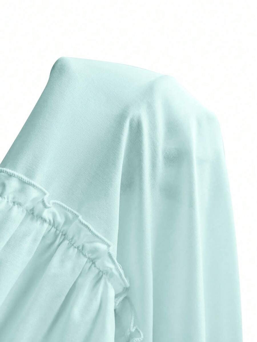 SHEIN Glamine تنورة منسابة بخصر منخفض وقصة كشكش ناعمة