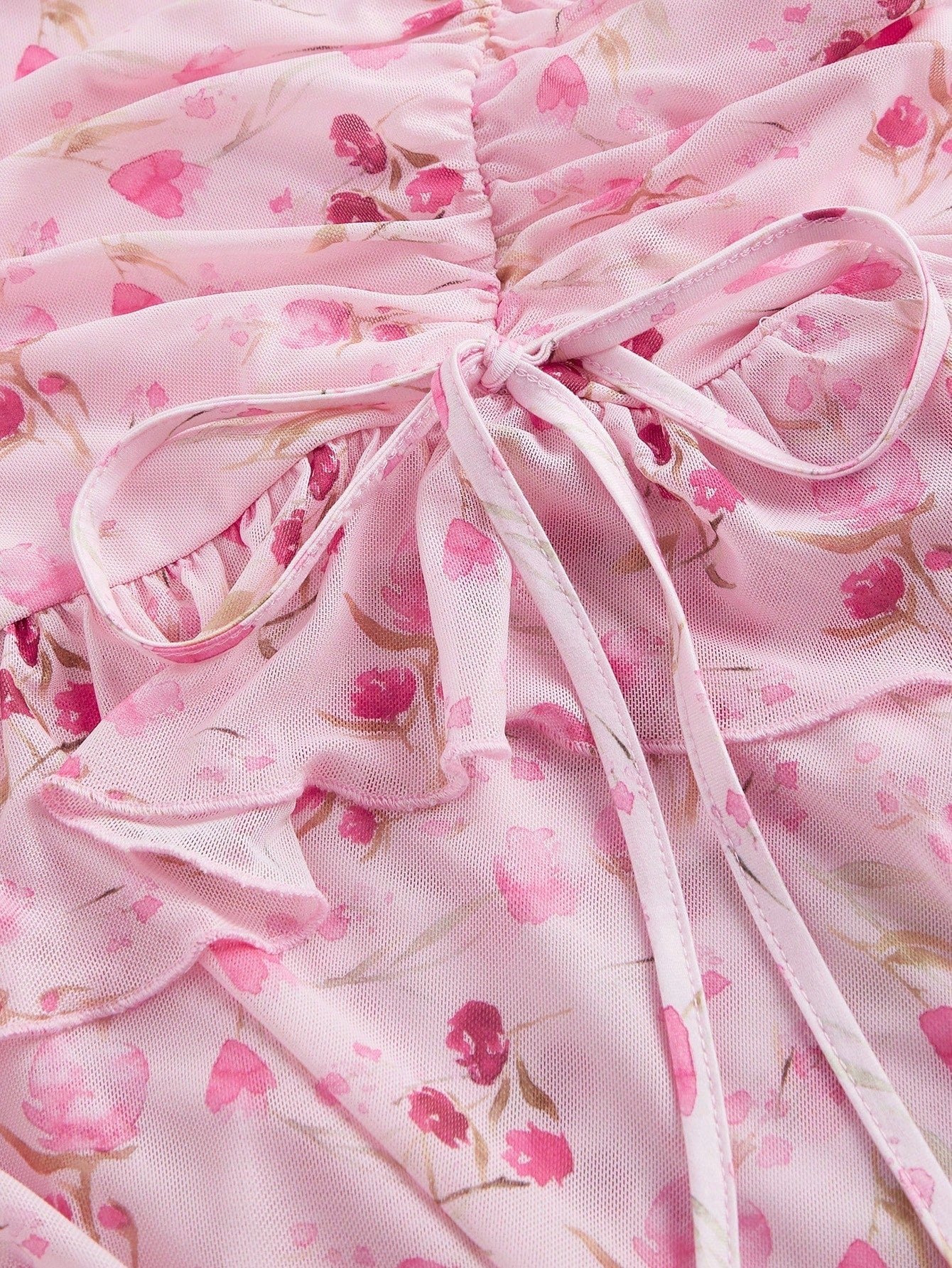 SHEIN MOD فستان طويل وردي مزخرف بالزهور للصيف