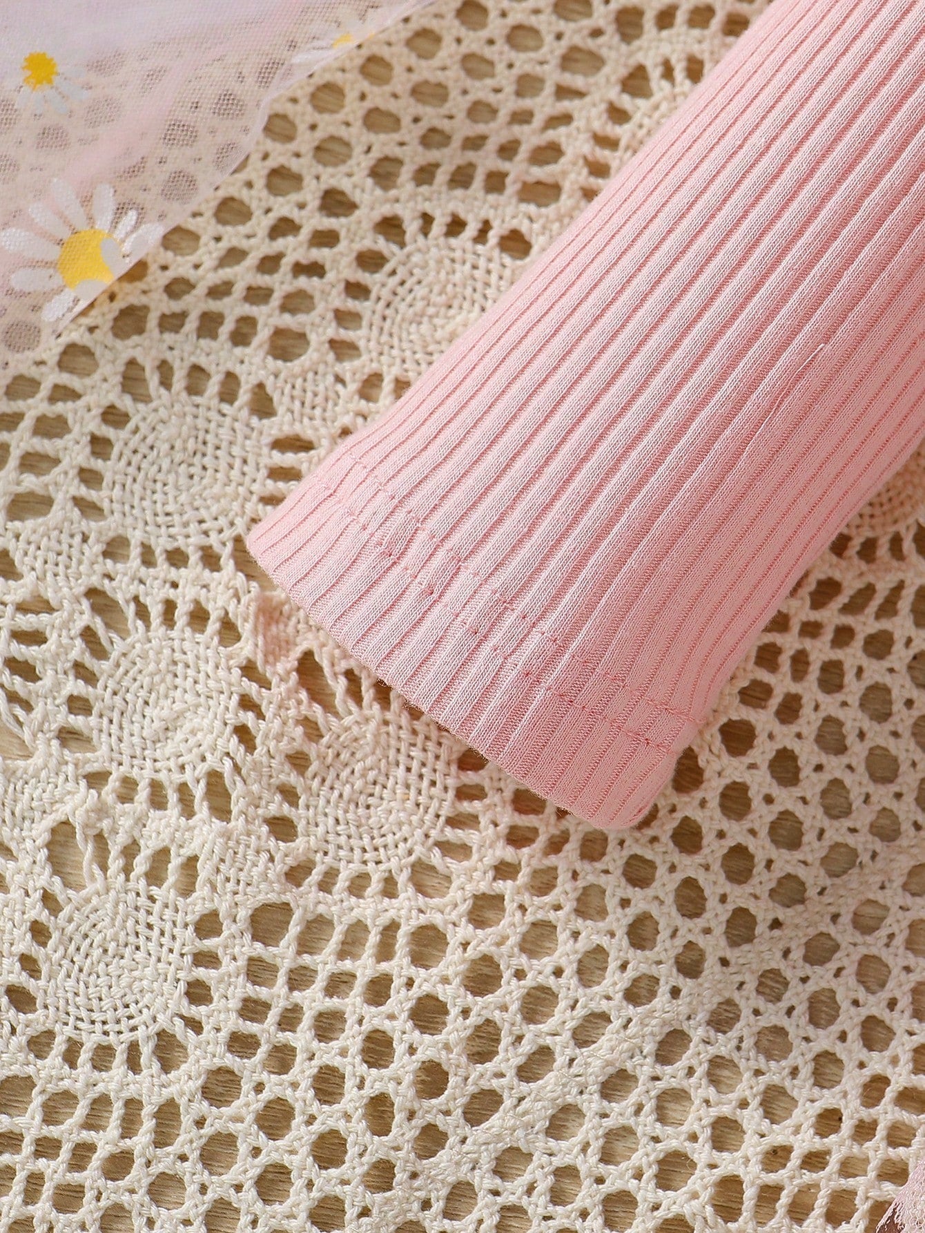 Little Girl'S Knitted Long-Sleeved Tutu Skirt Star Mesh Princess Dress