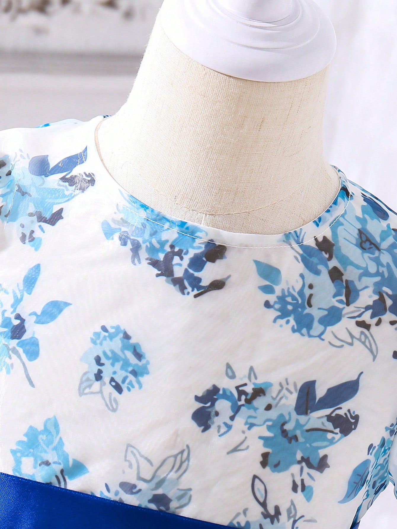 SHEIN Kids CHARMNG Little Girls' Floral Printed Puff Sleeve Dress