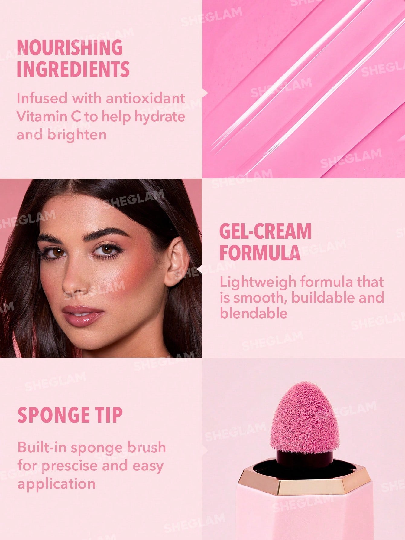 SHEGLAM Color Bloom Liquid Blush-On Point Liquid Blush Liquid Waterproof Long Lasting High Pigment Non-Fading Natural Lasting Glow Lightweight Face Makeup Black Friday Pink Blush