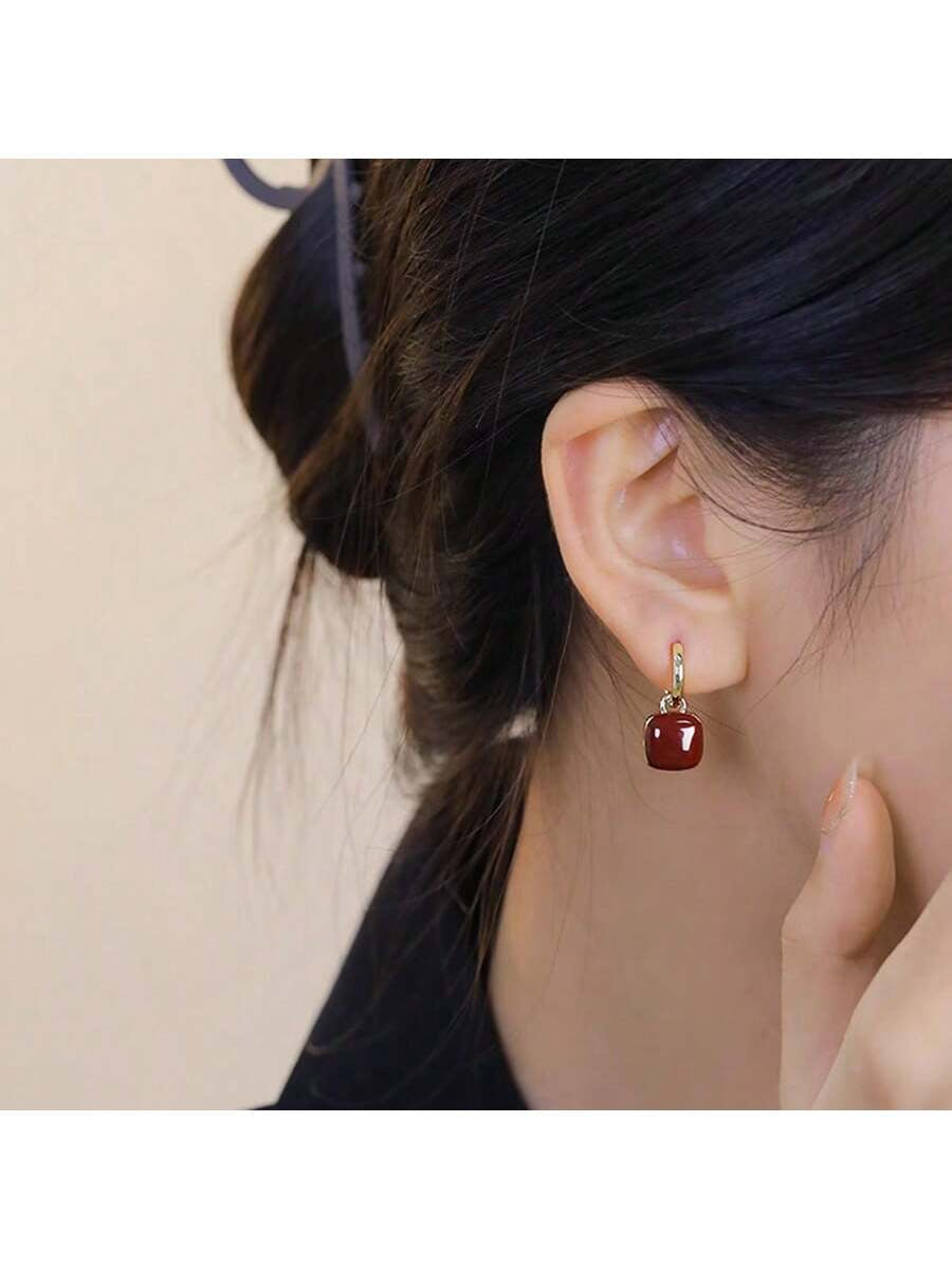 1Pair Fashion Zinc Alloy Heart Drop Earrings for Women for Daily Life