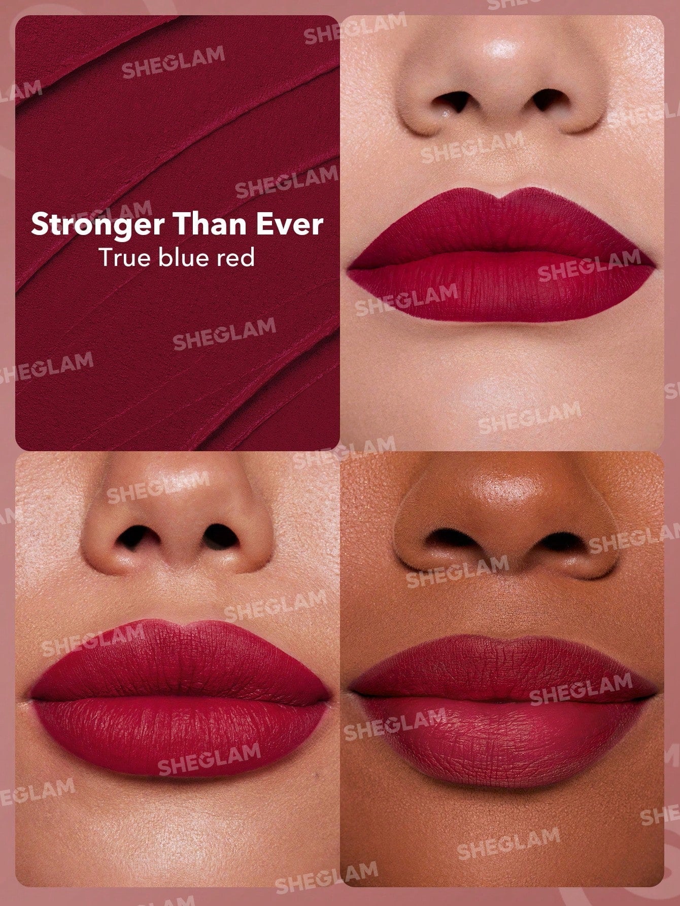 SHEGLAM Dynamatte Boom Long Lasting Matte Lipstick-Stronger than Ever 20 Colors Creamy Matte Waterproof Lipstick Amazing Non-Stick Cup Transfer-Proof Lipstick Black Friday Sale Gift Red Lipstick