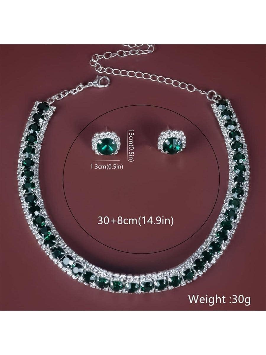 3Pcs/Set Rhinestone Decor Jewelry Set