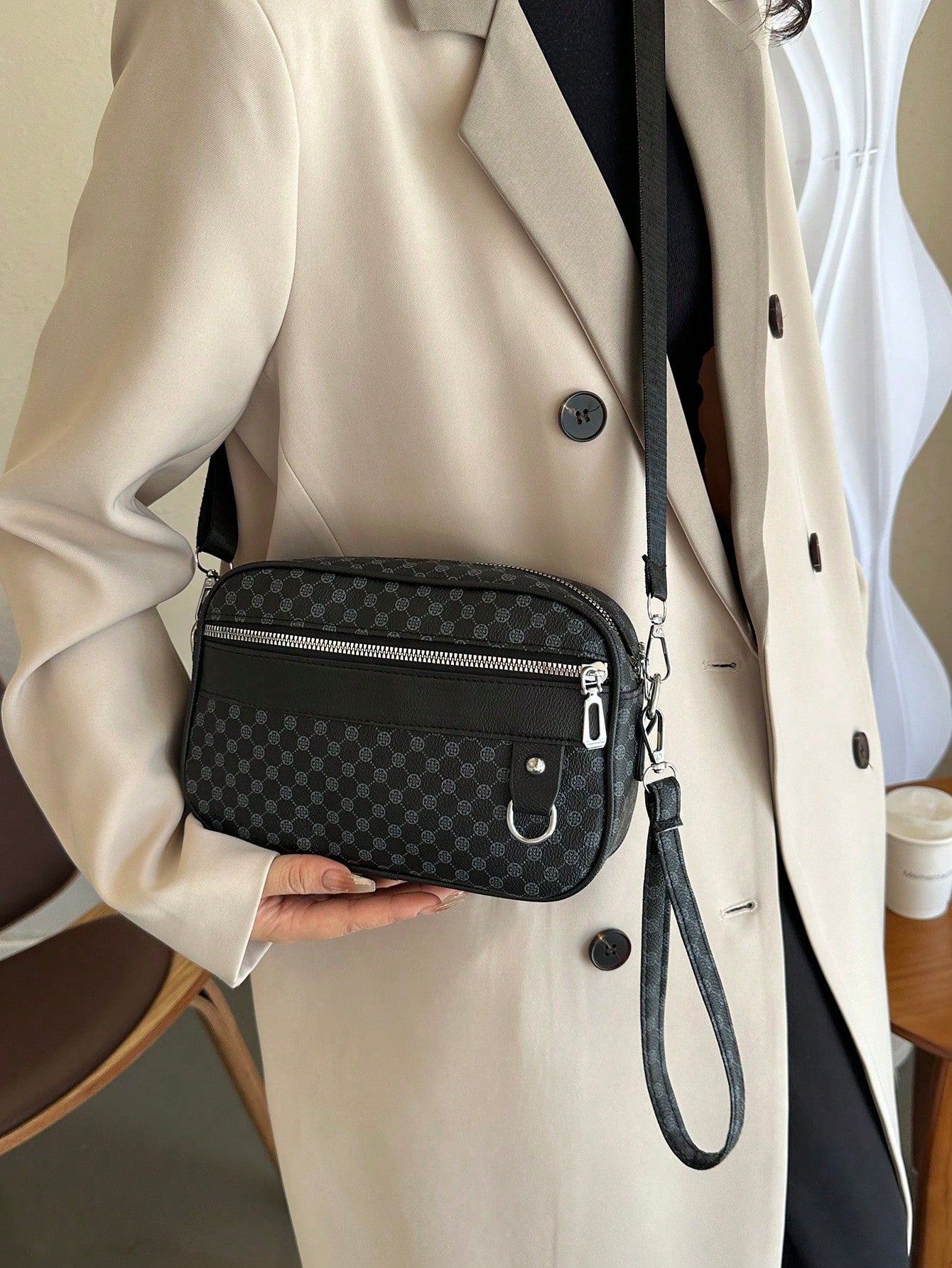 Fashion Printed Pu Shoulder Bag for Women, Large Capacity Tote Bag