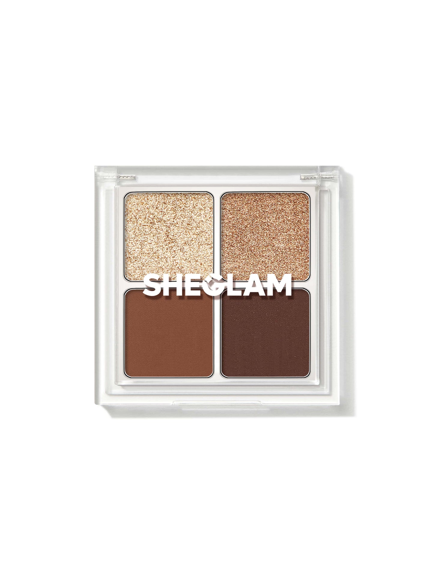 SHEGLAM Cosmic Crystal Eyeshadow Quad-Higher Self 4-Clolor Matte Glitter Eyeshadow Palette Gold Bronze Dark Chocolate High Shine Glitter Long Lasting Ultra Pigmented Smooth Blendable Eyeshadow Black Friday Winter Eyeshadow
