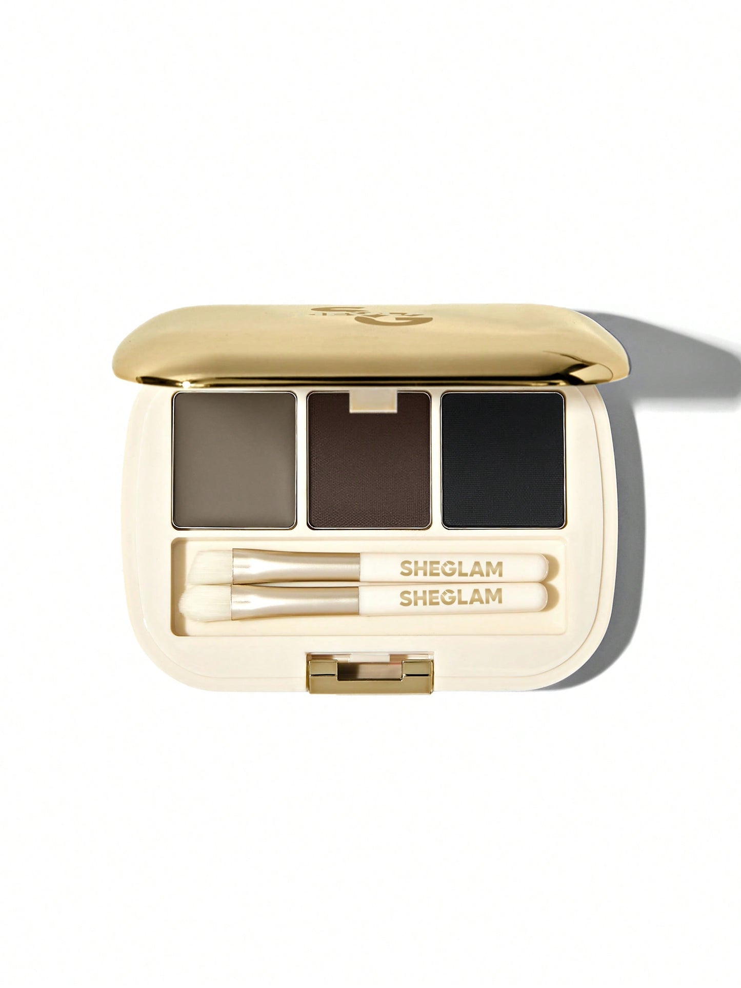 SHEGLAM Full-Filled Eyebrow Palette-102 Ash Brown 3-Color Matte Eyebrow Powder Eyebrow Wax Filling Defining Shaping Eyebrow Makeup with Small Brush Black Friday Party Eyebrow