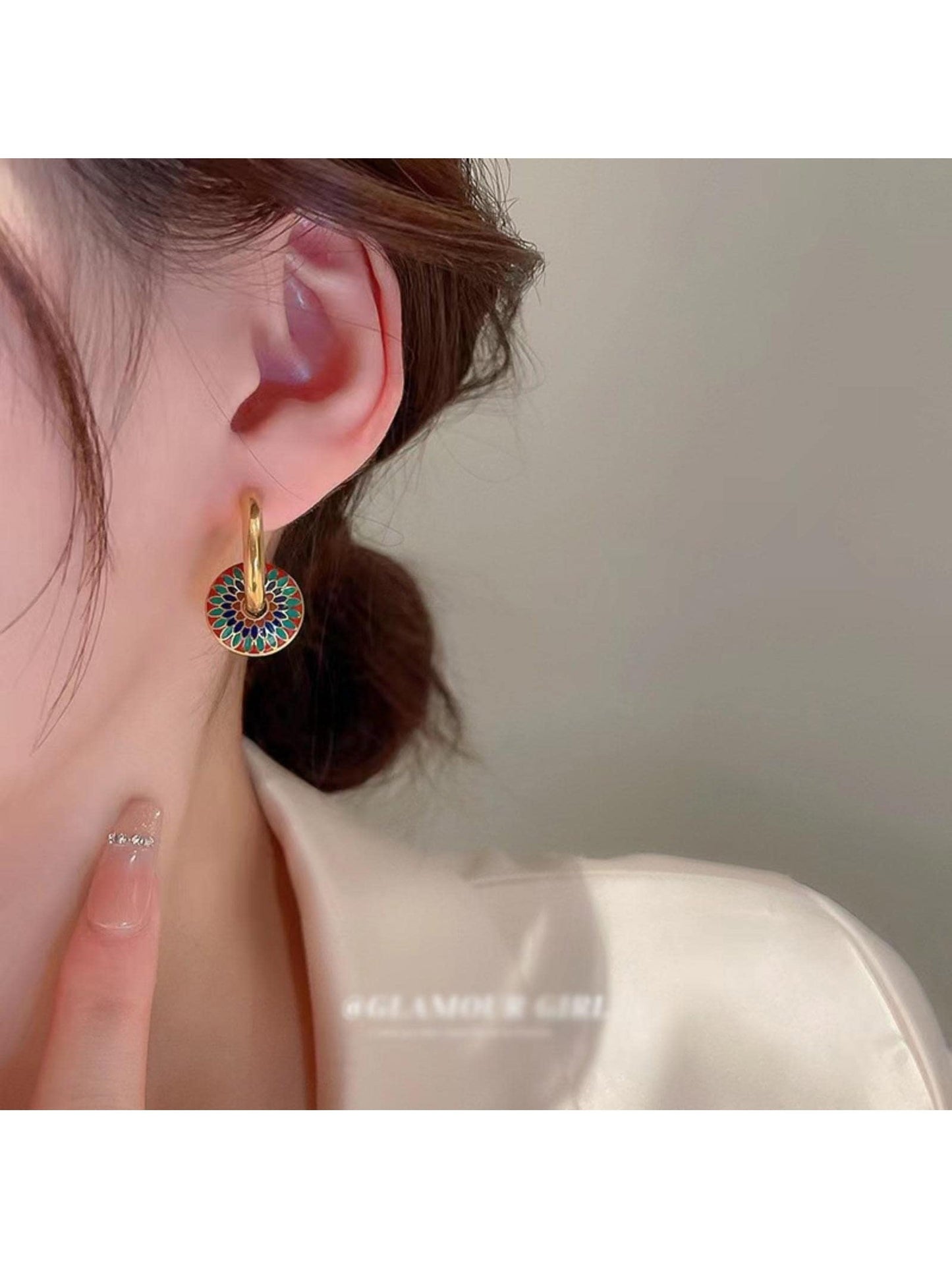 3Pcs/Set Fashion Marble Pattern round Decor Jewelry Set for Women for Daily Decoration