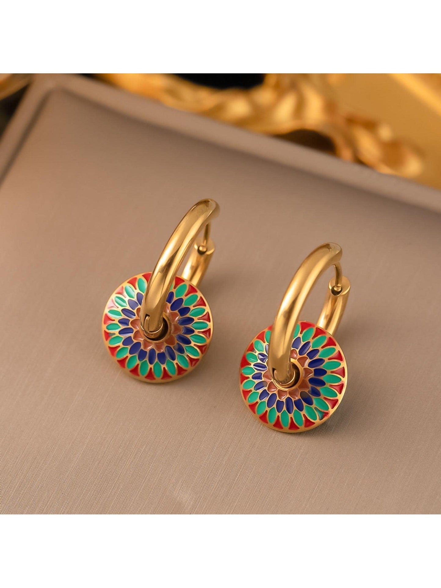 3Pcs/Set Fashion Marble Pattern round Decor Jewelry Set for Women for Daily Decoration