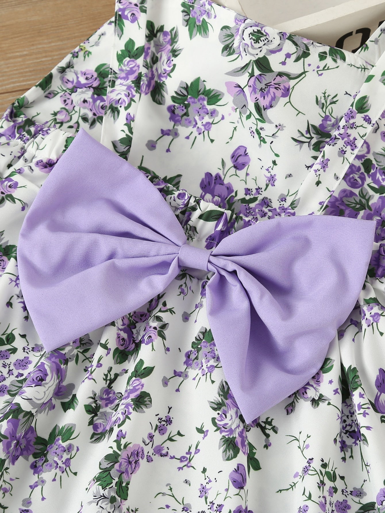 SHEIN Kids EVRYDAY Young Girl Floral Bow Back Dress with Hat