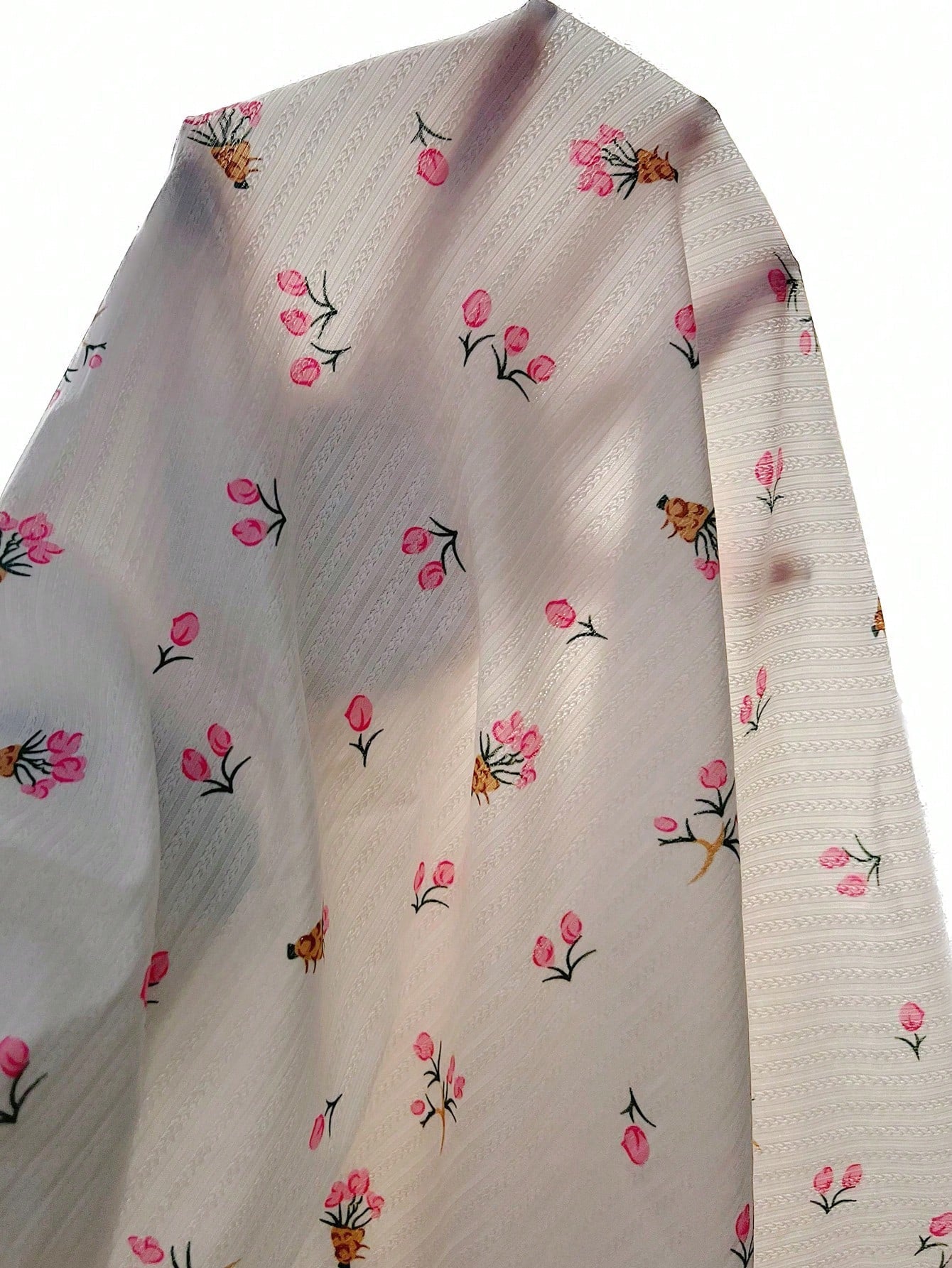 Floral Print Lettuce Trim PJ Set
