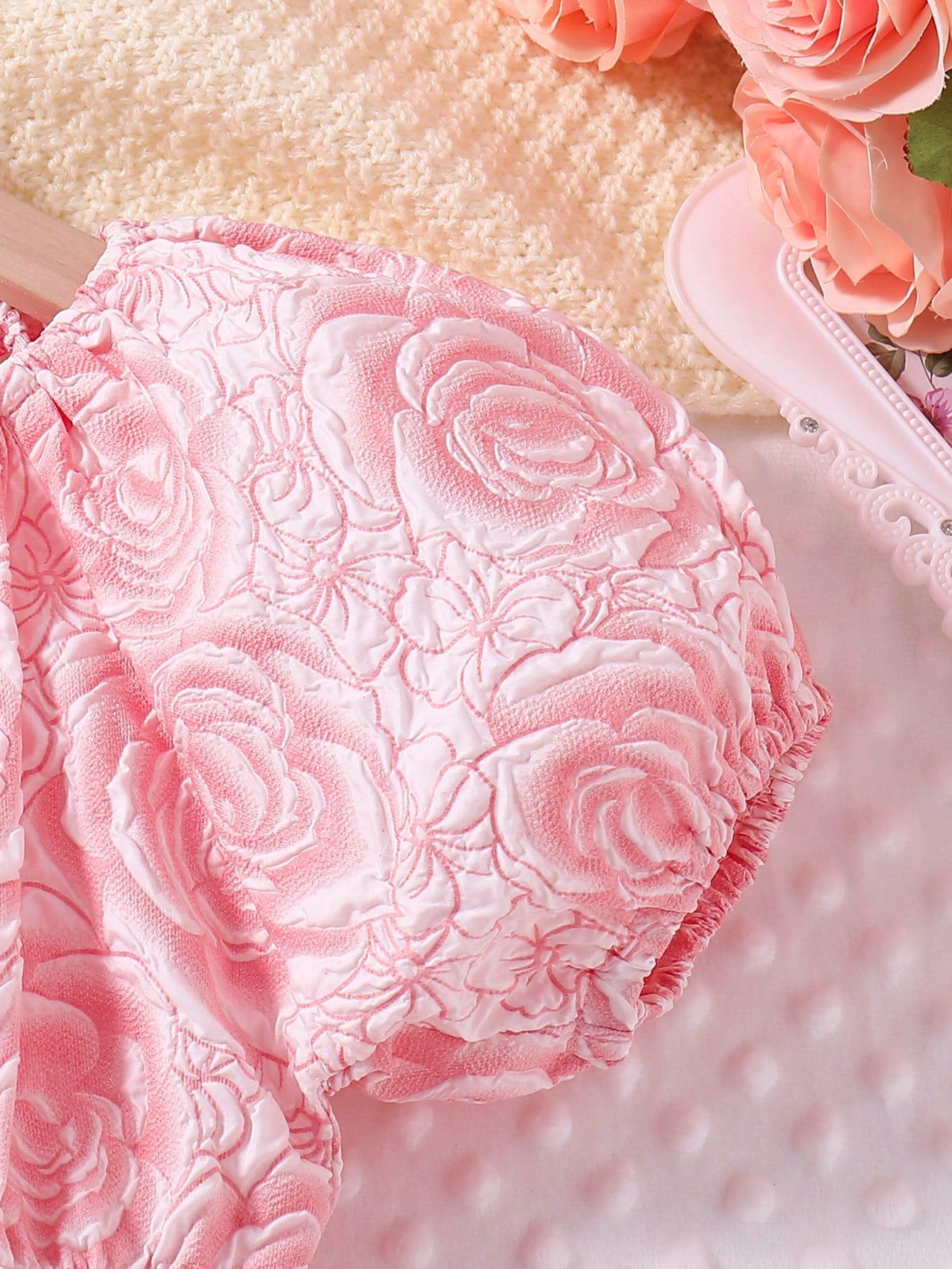 SHEIN Kids CHARMNG Little Girls' Romantic & Gorgeous Floral Print Puff Sleeve A-Line Party Dress for Spring/Summer