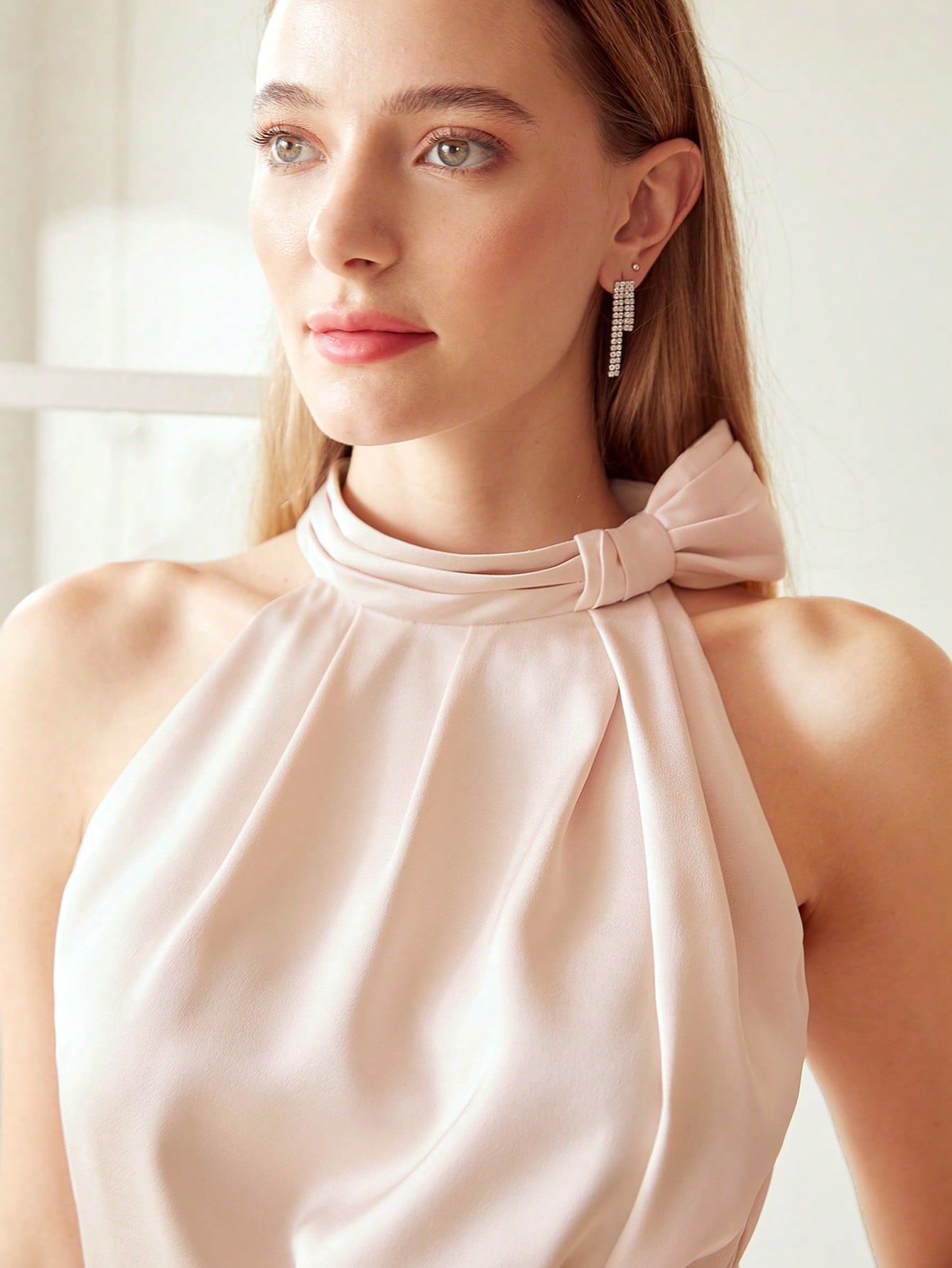 MOTF PREMIUM WAISTED BOW DETAIL PEPLUM TOP