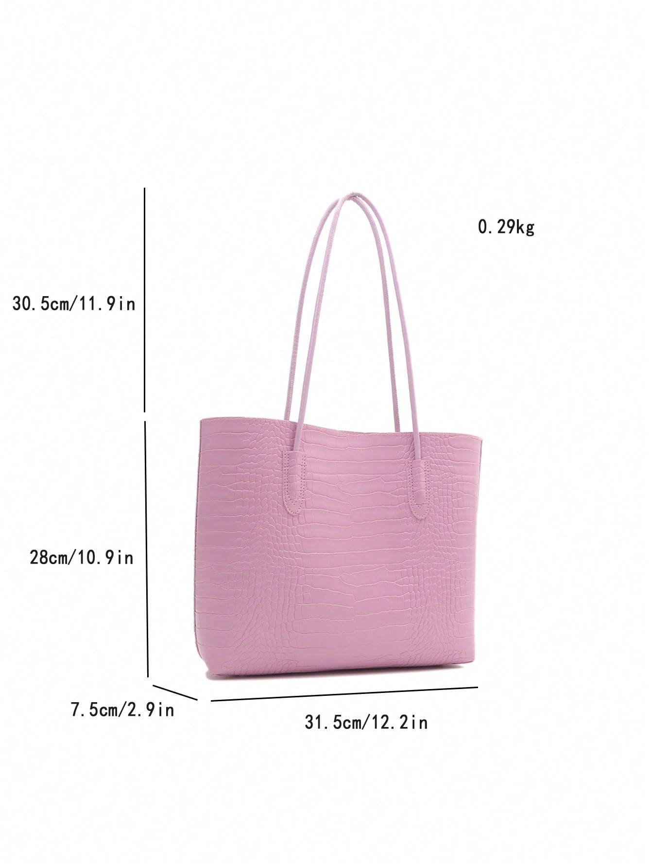 Large Capacity Women'S Crocodile Pattern Pu Leather Tote Bag with Clutch