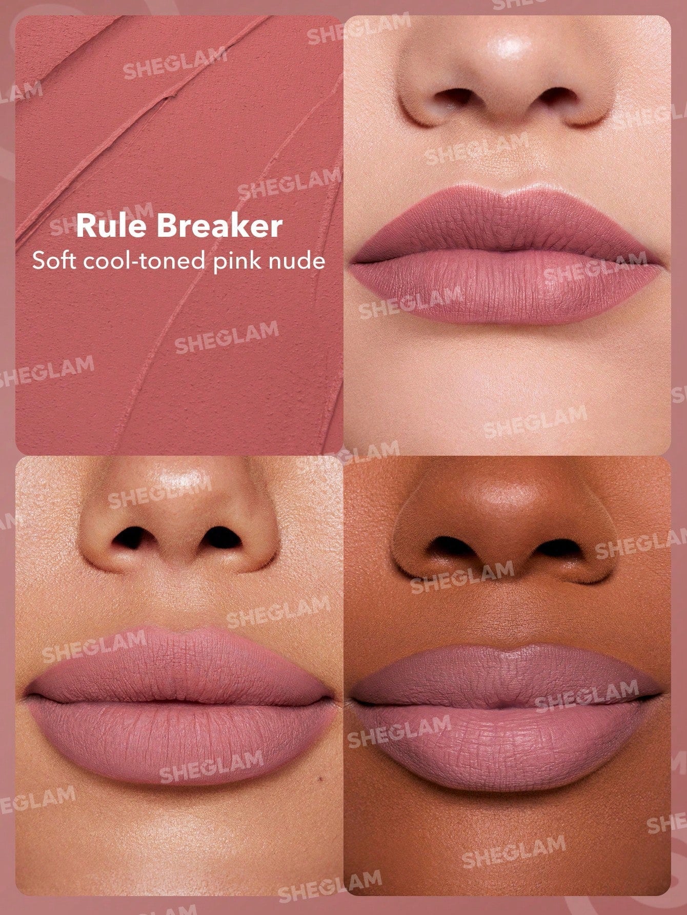 SHEGLAM Dynamatte Boom Long Lasting Matte Lipstick-Rule Breaker 20 Colors Creamy Matte Waterproof Lipstick Amazing Non-Stick Cup Transfer-Proof Lipstick Black Friday Sale Gift Pink Lipstick