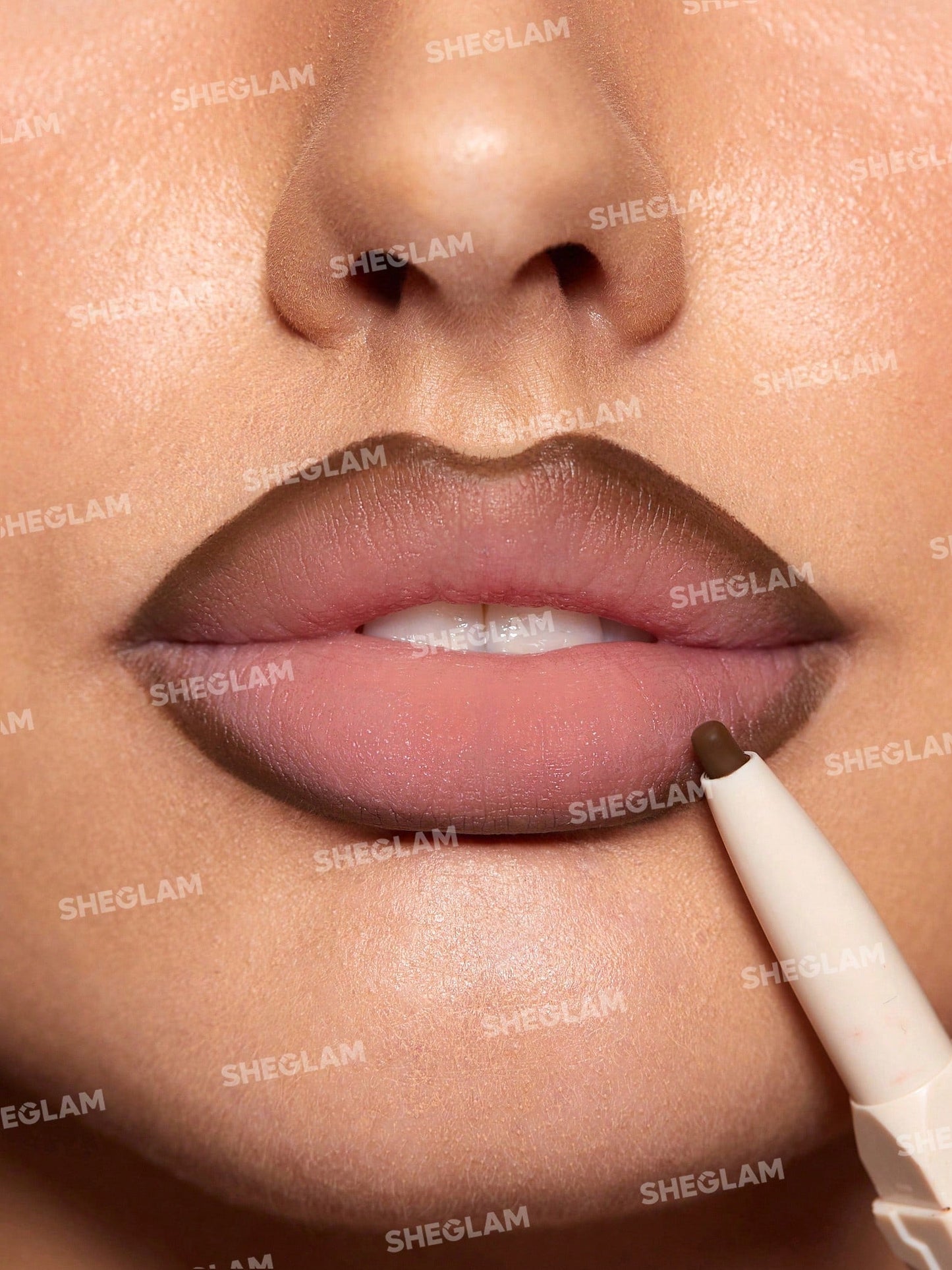 SHEGLAM Glam 101 Lipstick & Liner Duo-Deep Caramel 2-In-1 Matte Dual-Ended Lip Liner Lipstick Pencil Highly Pigmented Long Lasting Smooth Easy to Wear Lip Makeup Black Friday Winter Pink Brown Lip Liner