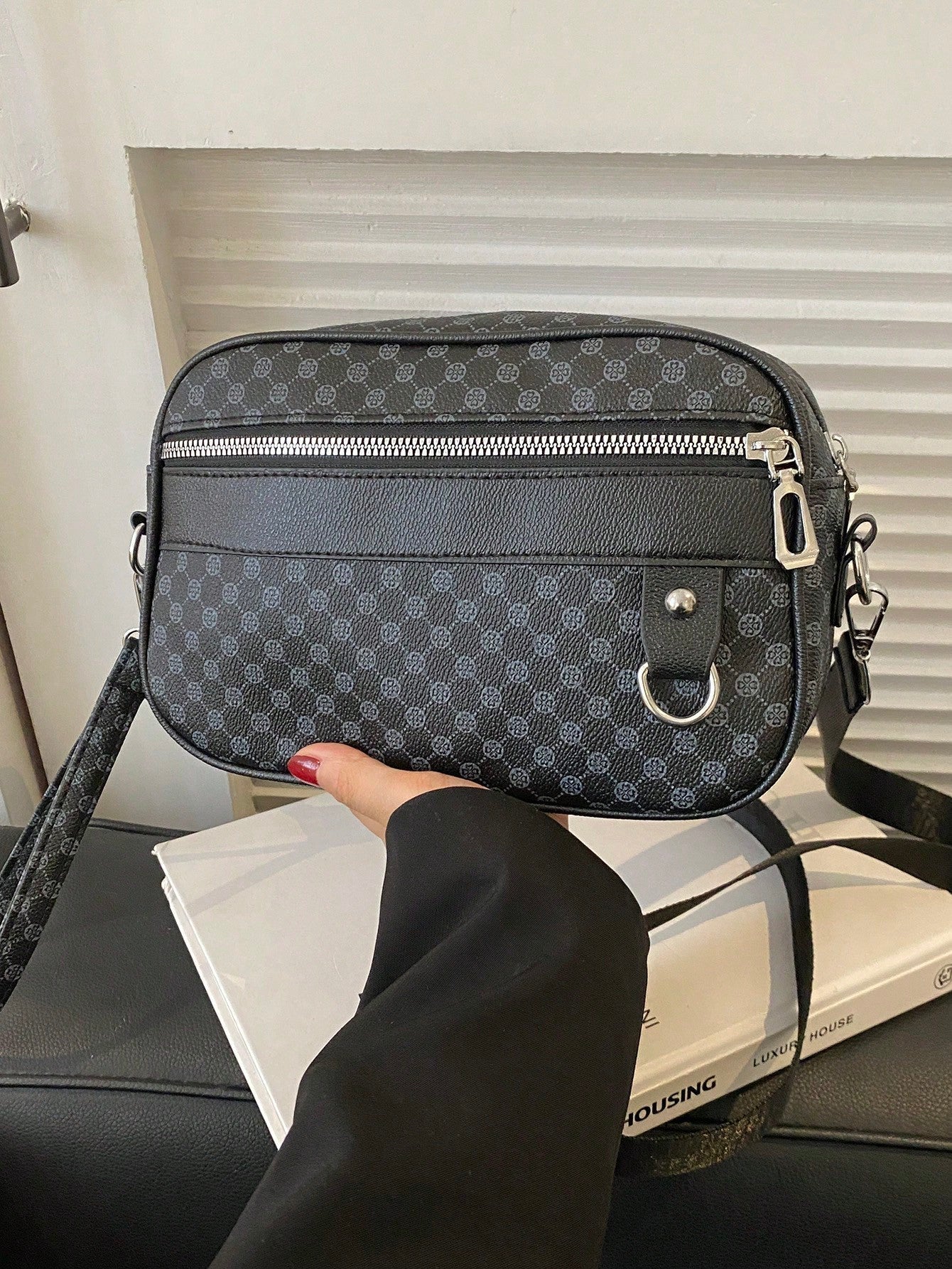 Fashion Printed Pu Shoulder Bag for Women, Large Capacity Tote Bag