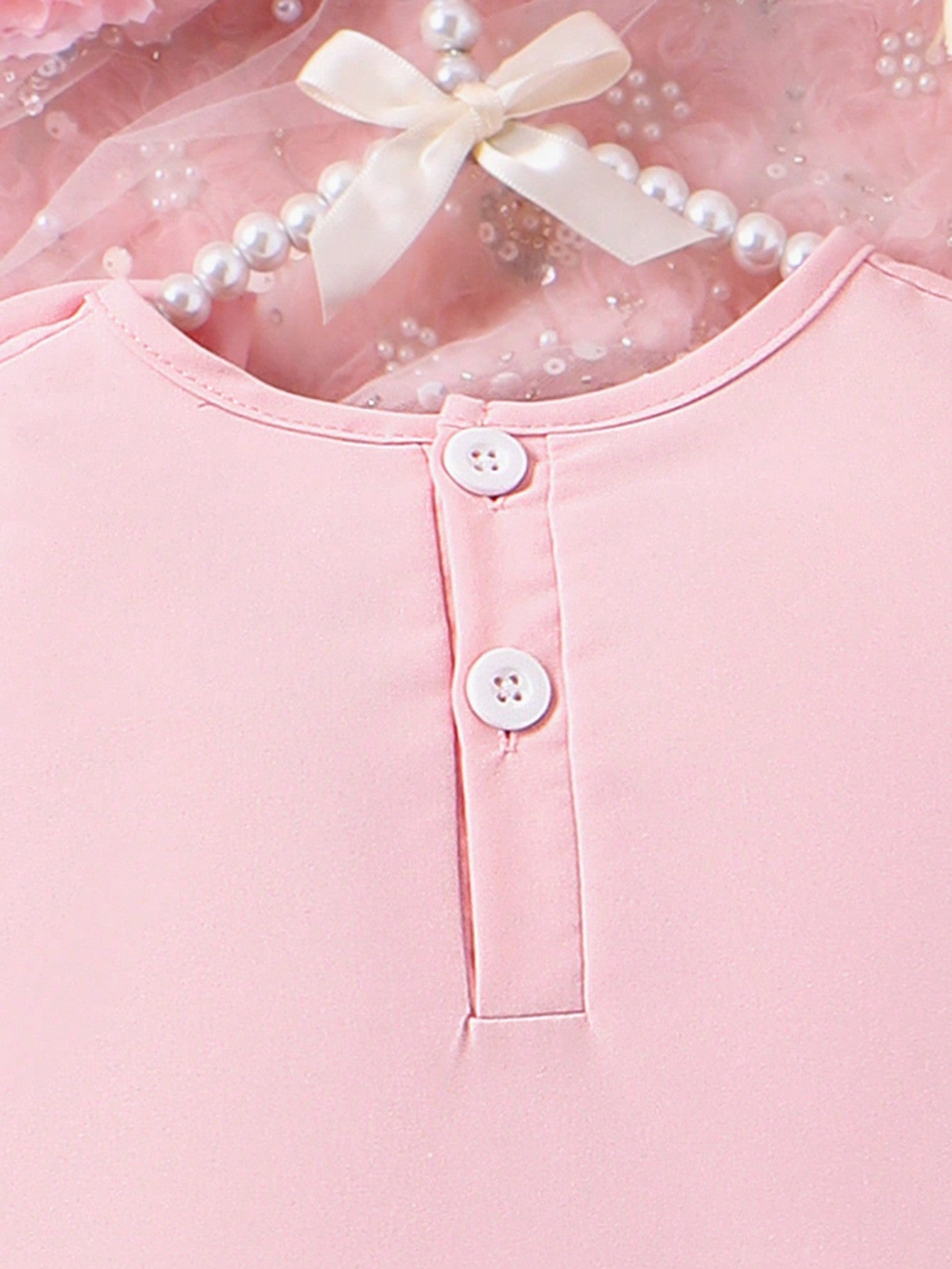 SHEIN Kids CHARMNG Young Girls' Romantic Light Court Style Fashionable Sleeveless Mesh Dress with Bowknot Detail for Spring and Autumn