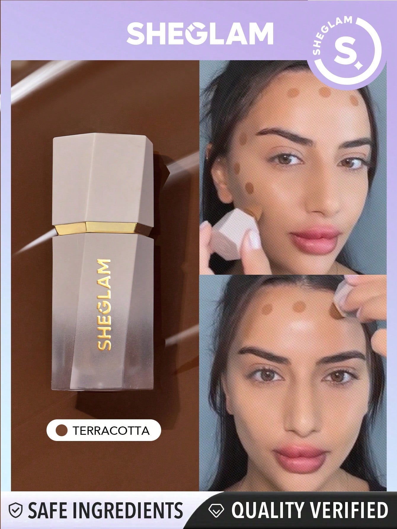 SHEGLAM Sun Sculpt Liquid Contour-Terracotta Gel Cream Contour Non-Greasy Long Lasting Highly Pigmented Natural Contour Contouring Weightless Bronzer Black Friday Winter Brown Contour & Bronzer