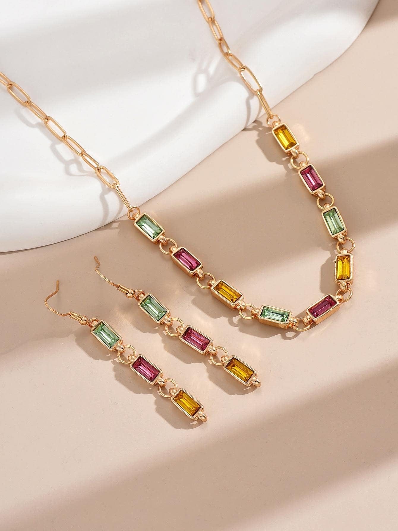 3Pcs/Set Exquisite Rhinestone Decor Jewelry Set for Women for Party