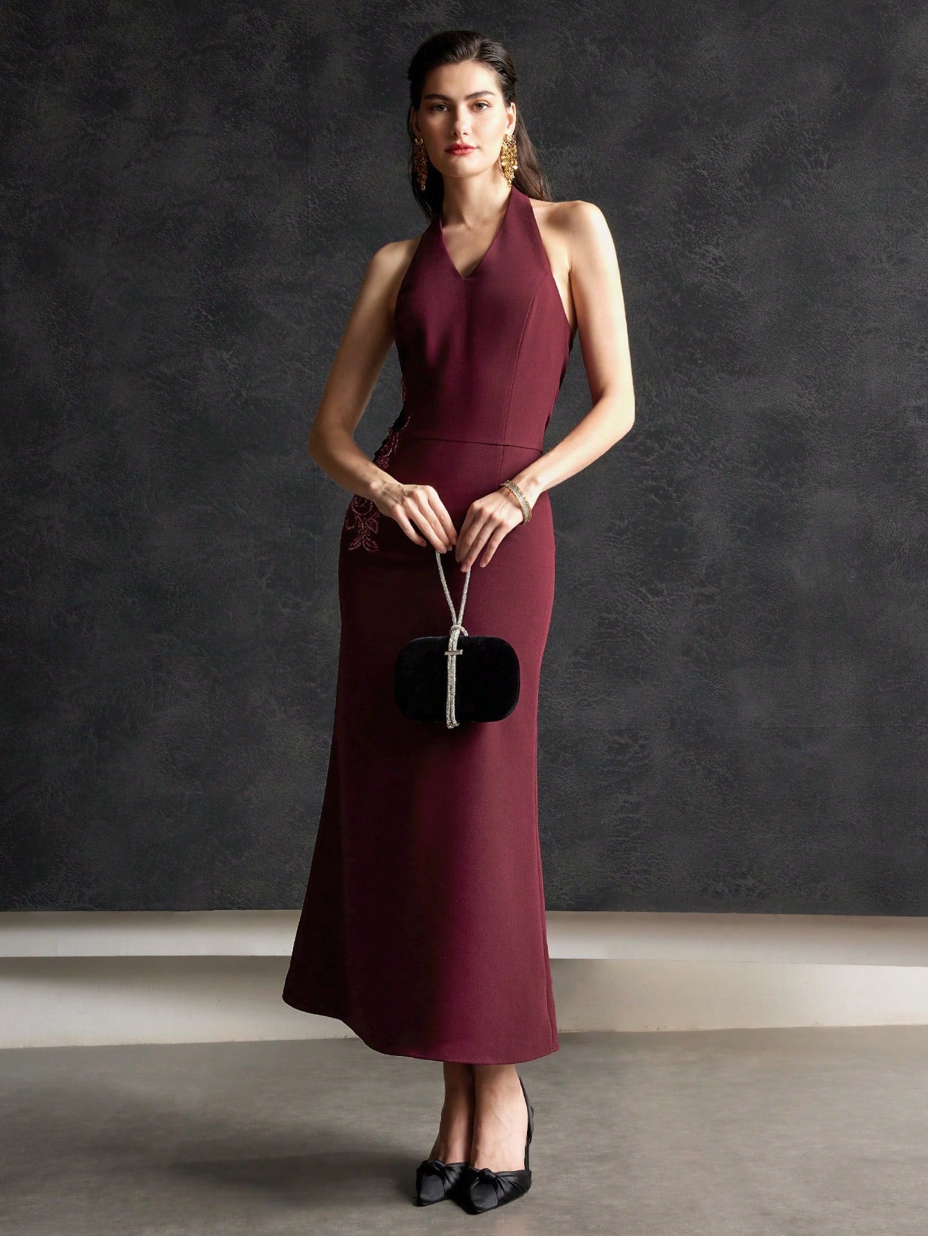 MOTF PREMIUM SEQUIN BEAD EMBROIDERY DRESS