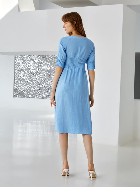 MOTF PREMIUM 100% LINEN RAGLAN SLEEVE DRESS