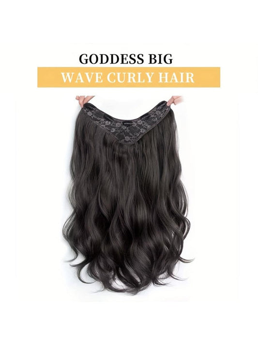Invisible Hair Extension Wavy Curly Long Synthetic Hairpieces