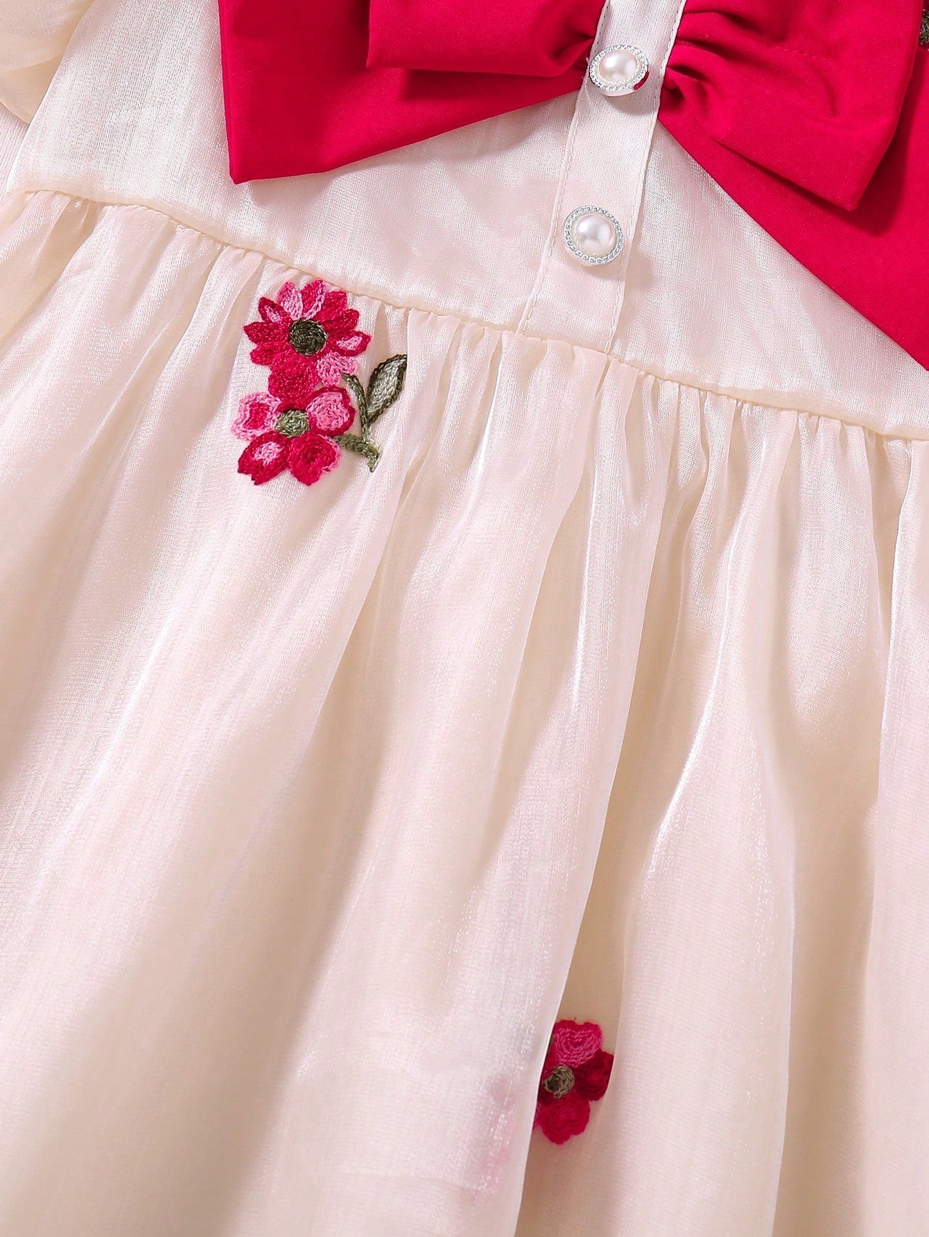 SHEIN Kids CHARMNG Toddler Girls' Gorgeous Party Dress with Bow Decoration