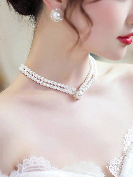 4Pcs/Set Elegant Vintage Pearl Necklace Set, Suitable for Various Occasions, the Best Choice for Girlfriends and Female Friends