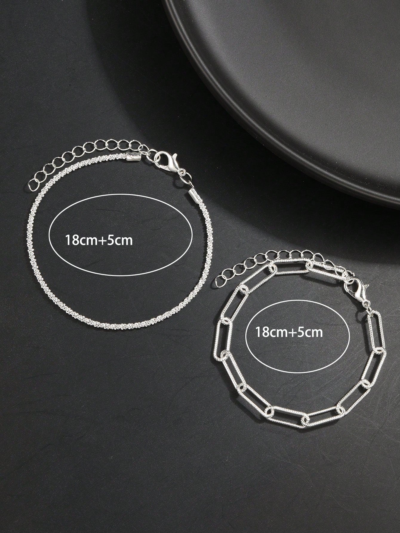 2Pcs/Set Minimalist Chain Bracelet