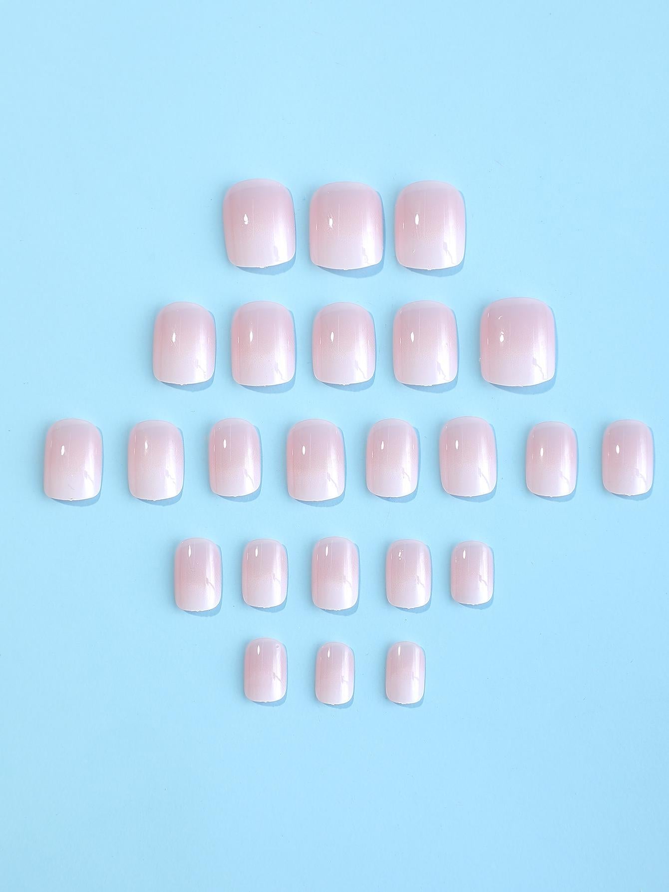 Upgrade Your Look with 24Pcs Short Square Ombre Fake Nail Set Timeless Press on Gel Nails