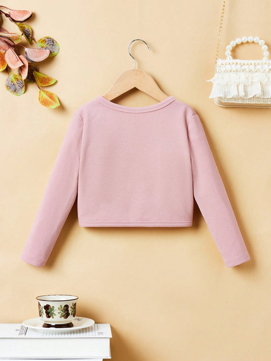 SHEIN Young Girl Open Front Jacket