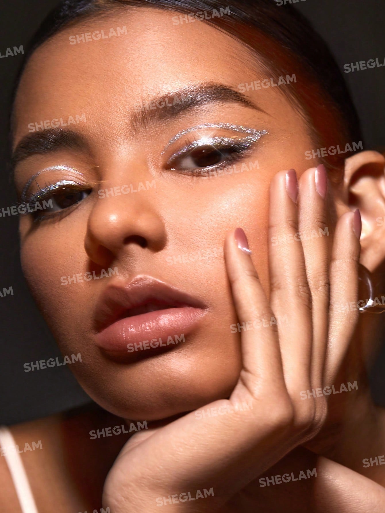 SHEGLAM Insta-Party Glitter Liner-Disco Ball Liquid Eyeshadow Gel Silver High Shine Long Lasting Highly Pigmented Long Wear Liquid Liner Y2K Gothic Eyeshadow