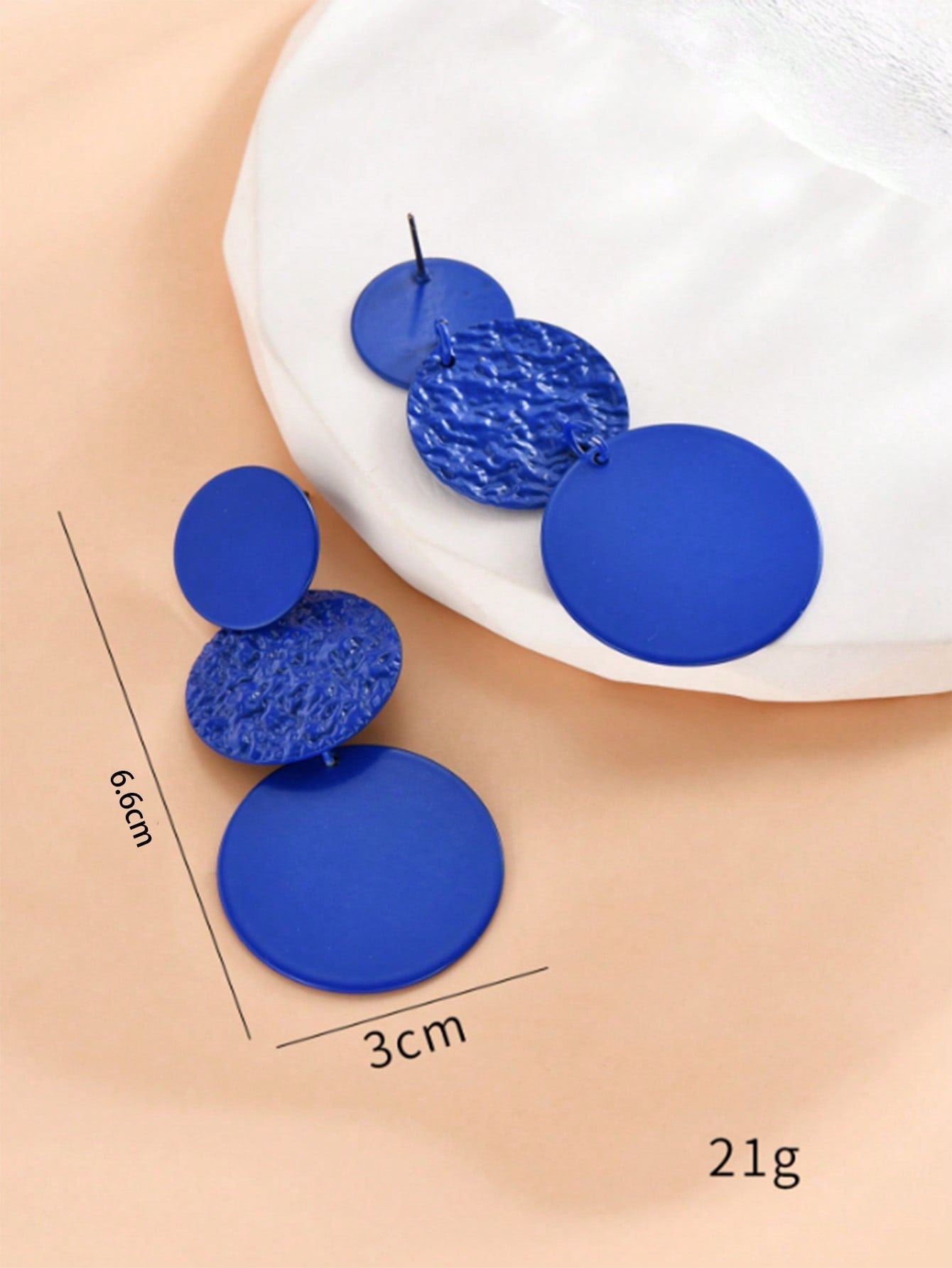 Textured round Drop Earrings