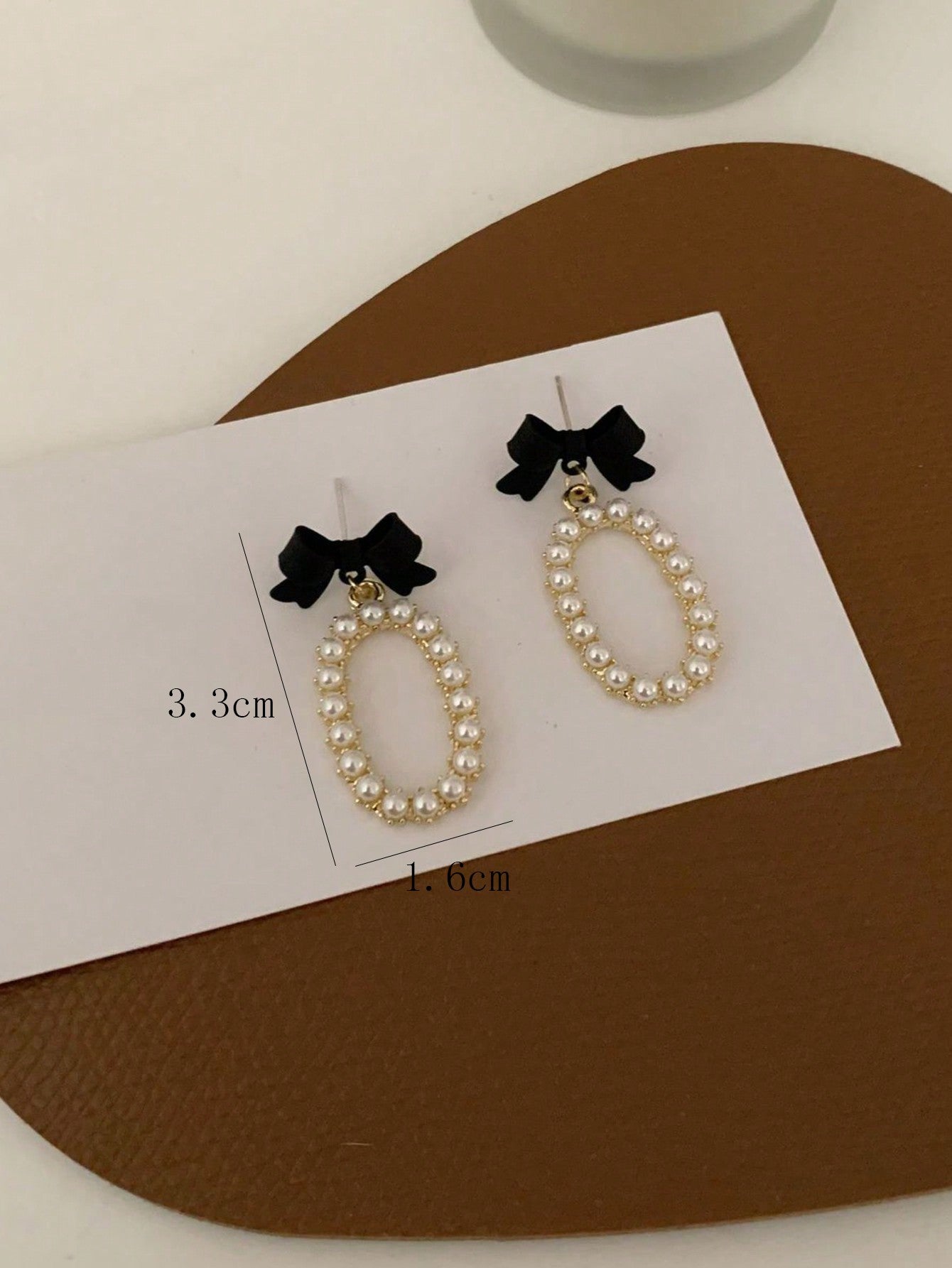5Pairs/Set Pearl Flower Heart Butterfly Black Drip Oil Stud Earrings Suitable for Daily & Festival Wear