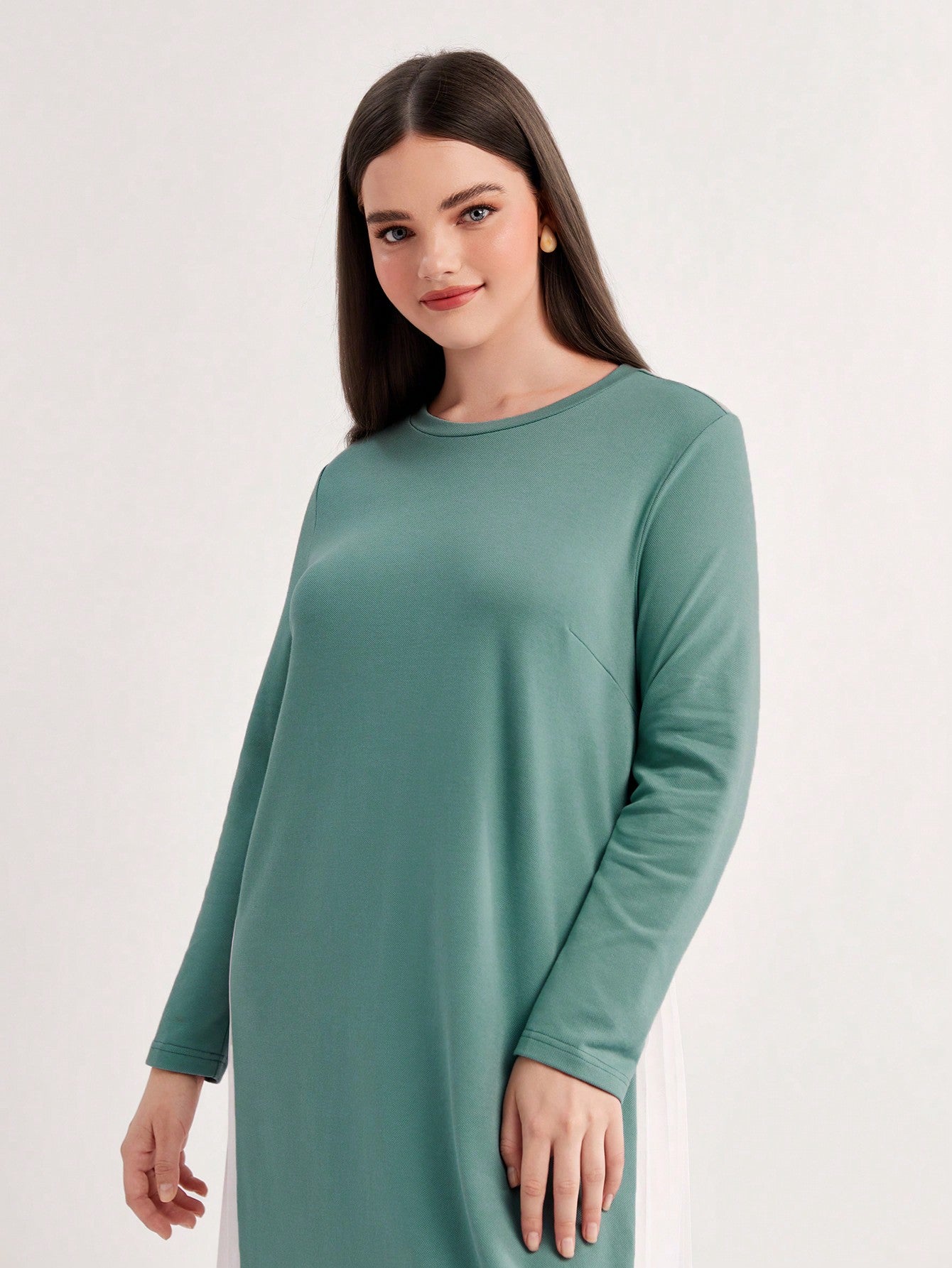 SHEIN Mulvari plus Two Tone Tee Dress
