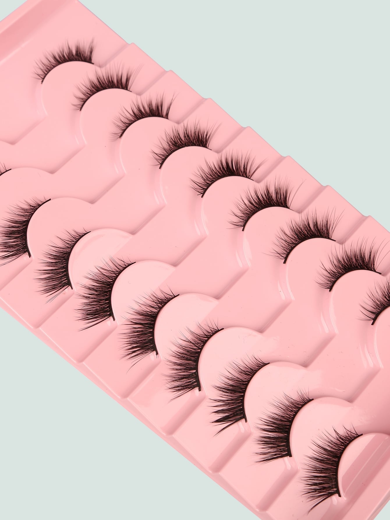 10Pairs Cat Eye Style Natural Crossed & Extended Black False Eyelashes, Suitable for Daily and Dating Makeup