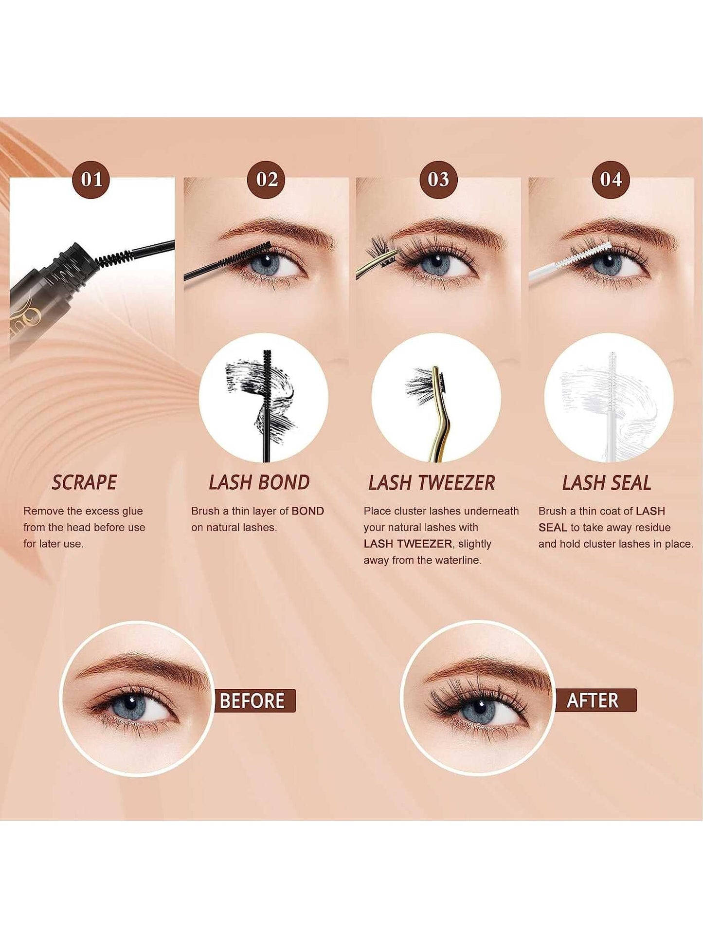 Azenlolash Clusters 120Pcs Individual Cluster Lashes DIY Lash Extension 10-16Mm Eyelash Clusters Volume Wispy Lashes Super Thin Band Reusable Soft & Comfortable C Curly
