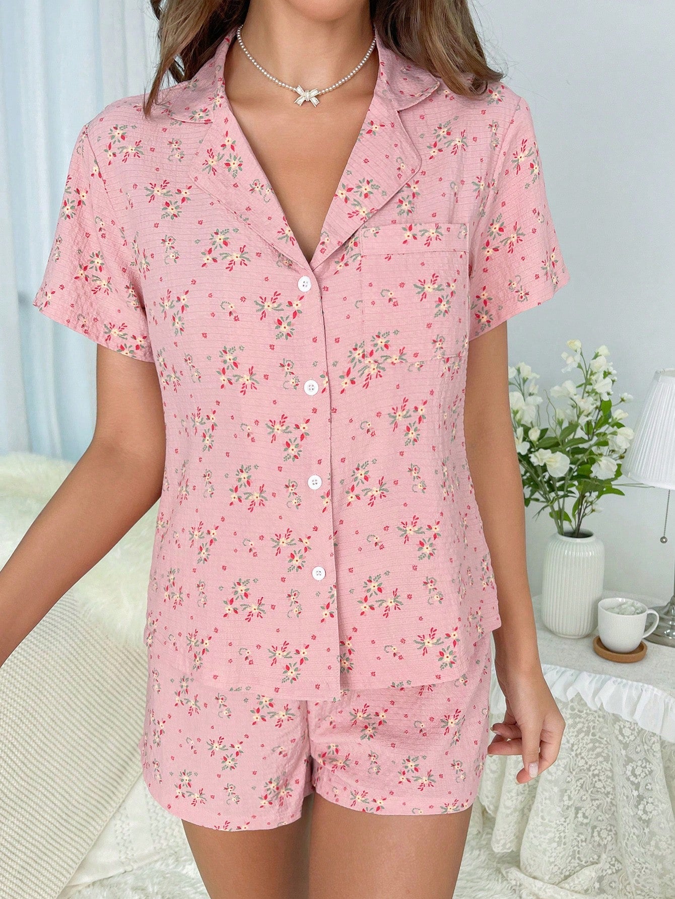 Ditsy Floral Print PJ Set