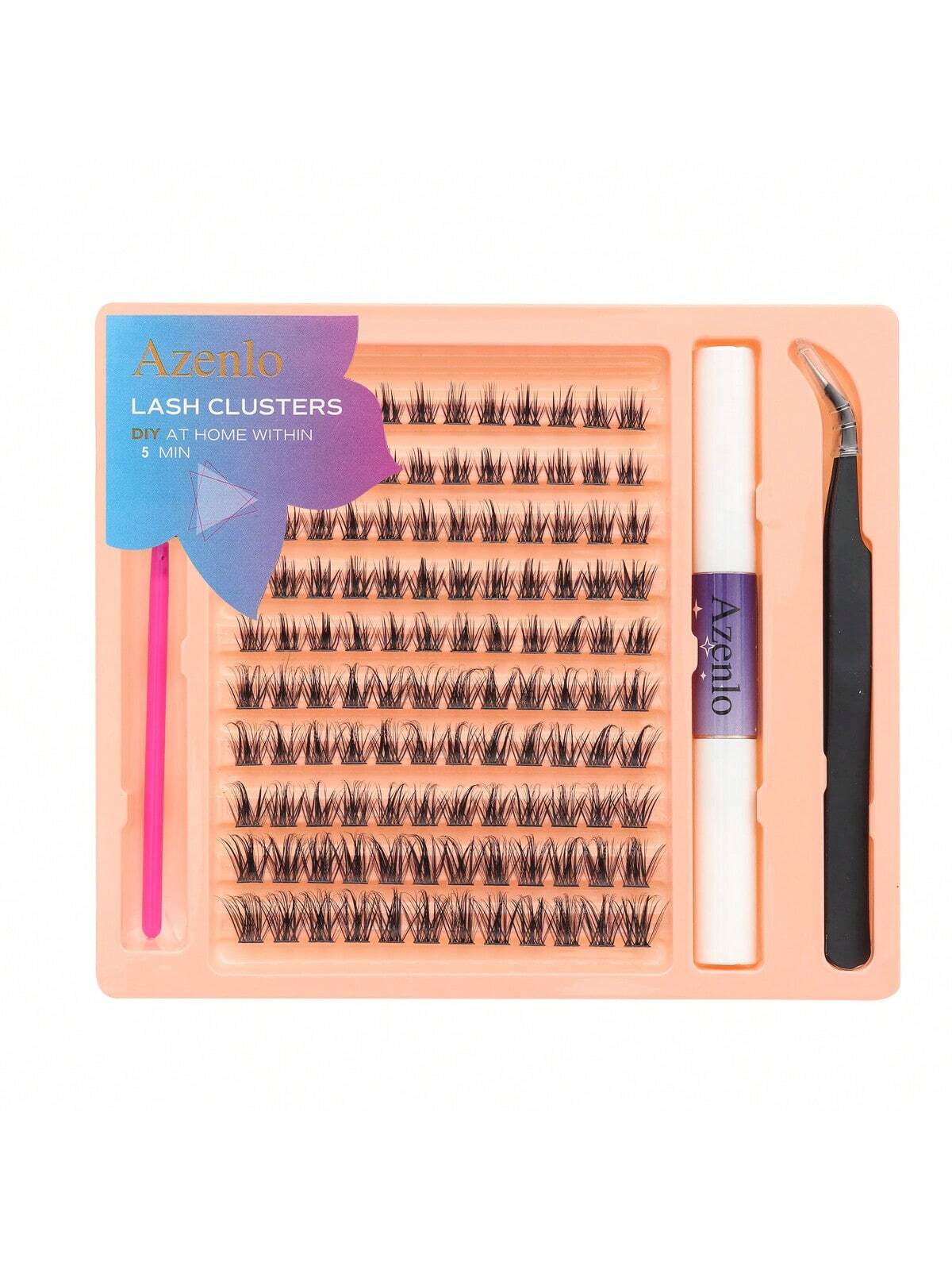 Azenlolash Clusters 120Pcs Individual Cluster Lashes DIY Lash Extension 10-16Mm Eyelash Clusters Volume Wispy Lashes Super Thin Band Reusable Soft & Comfortable C Curly