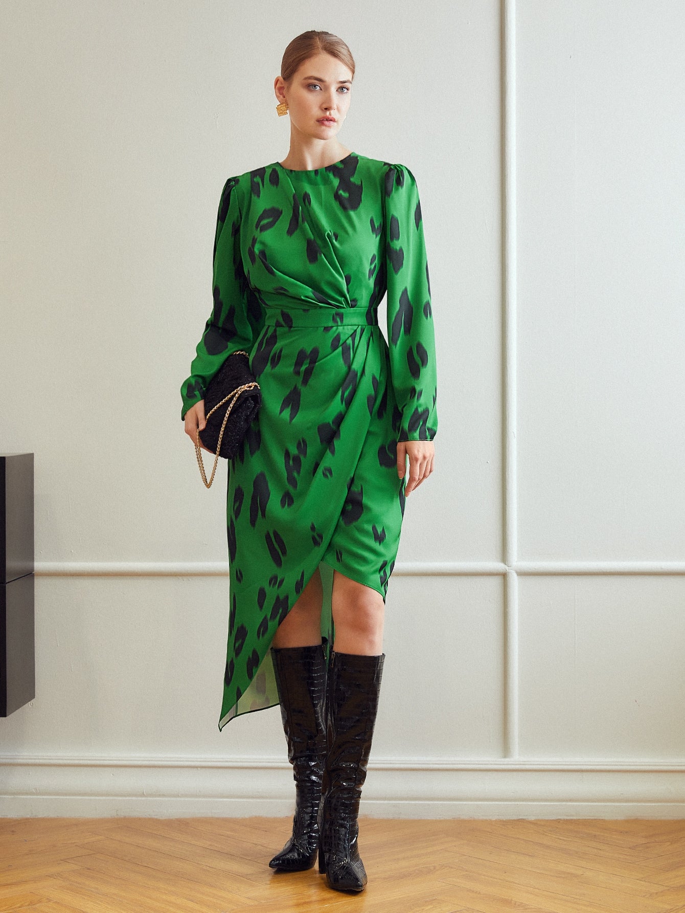 MOTF PREMIUM ASYMMETRICAL LEOPARD PRINT DRESS