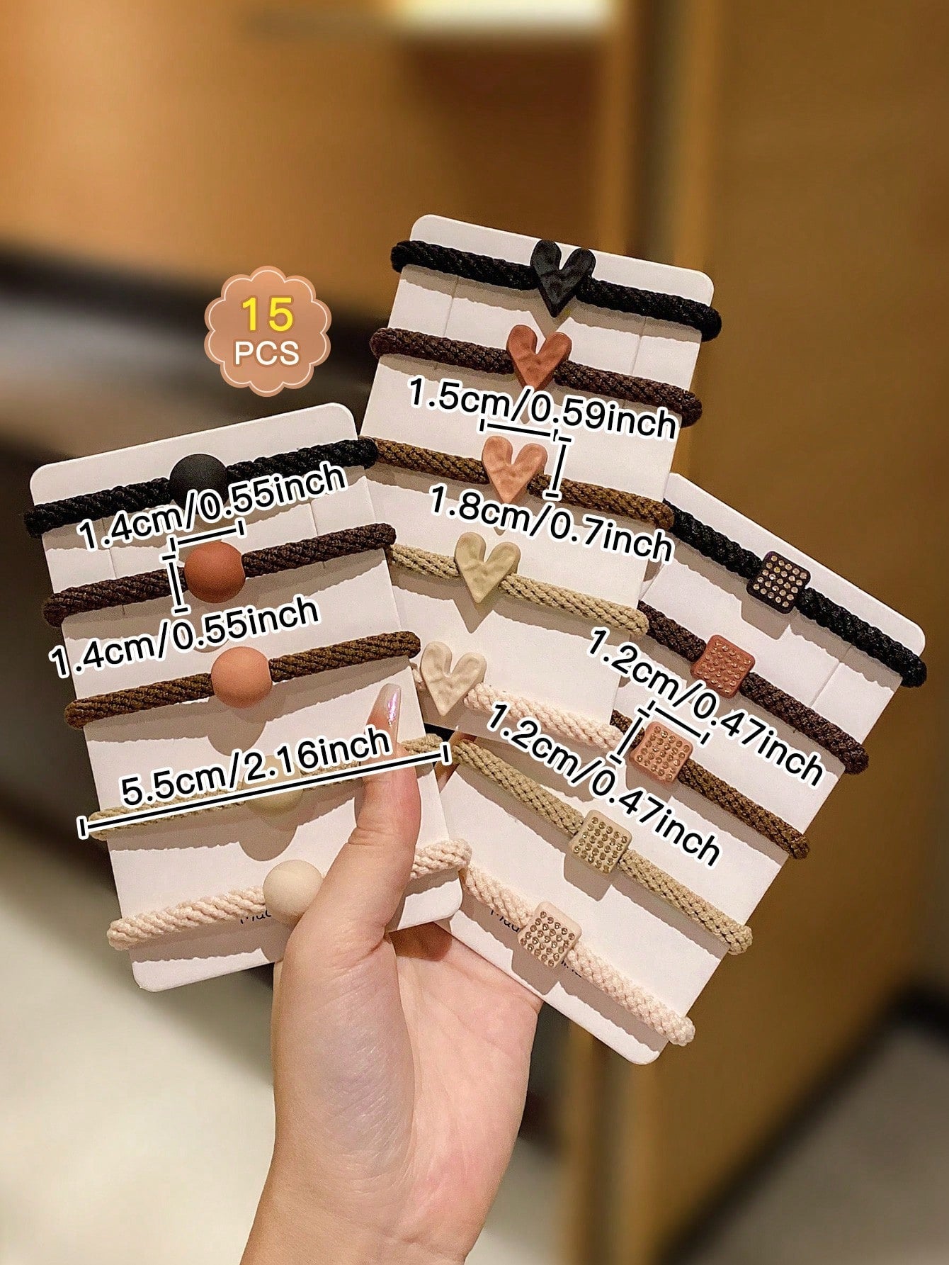 15Pcs Kids' Simple Colorful Elastic Hair Ties without Damaging the Hair