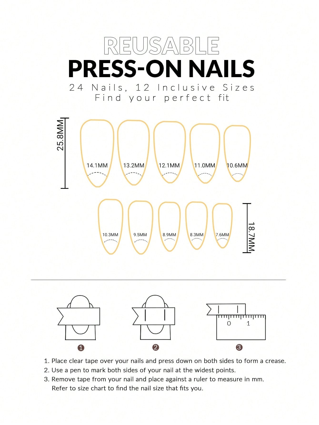 26Pcs Press on Nails Long Almond White Purple Red & 3D Water Ripples Design Fake Nail Set , Contain 1Pcs Jelly Glue and 1Pcs Nail File, for Nail Art Decorations by Women & Girls