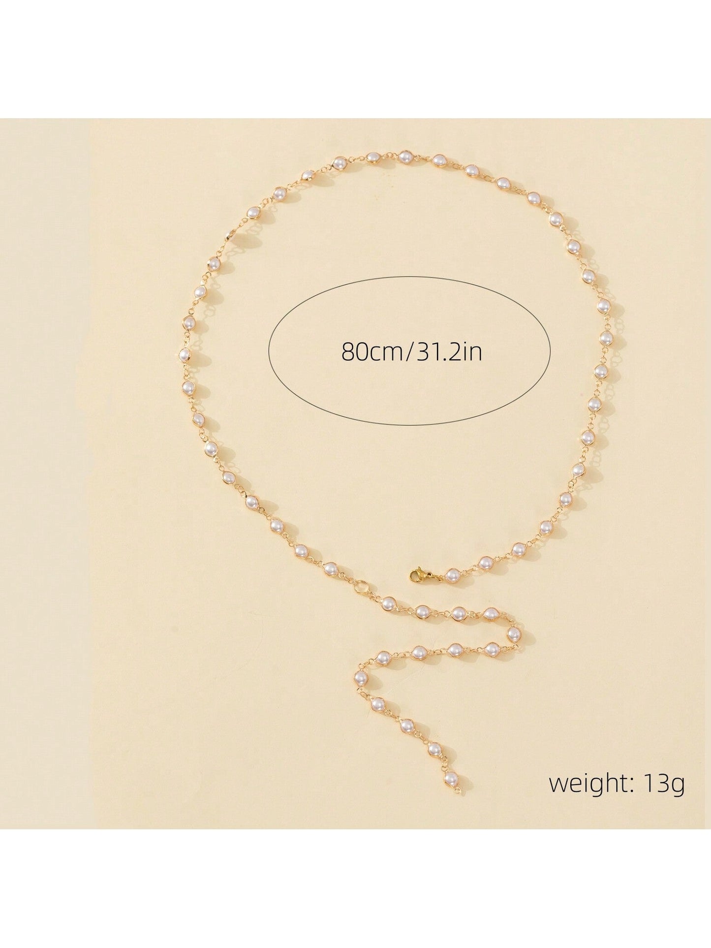 1Pc Elegant Fashionable Pearl Y-Neck Sweater Chain