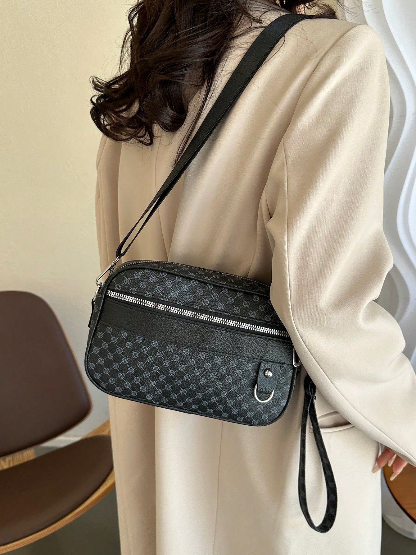Fashion Printed Pu Shoulder Bag for Women, Large Capacity Tote Bag