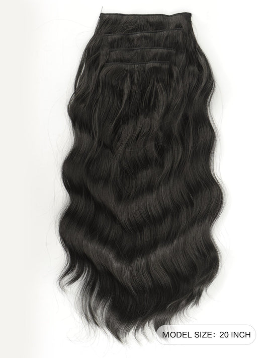 4Pcs Clip in Water Ripple Synthetic Hair Extension