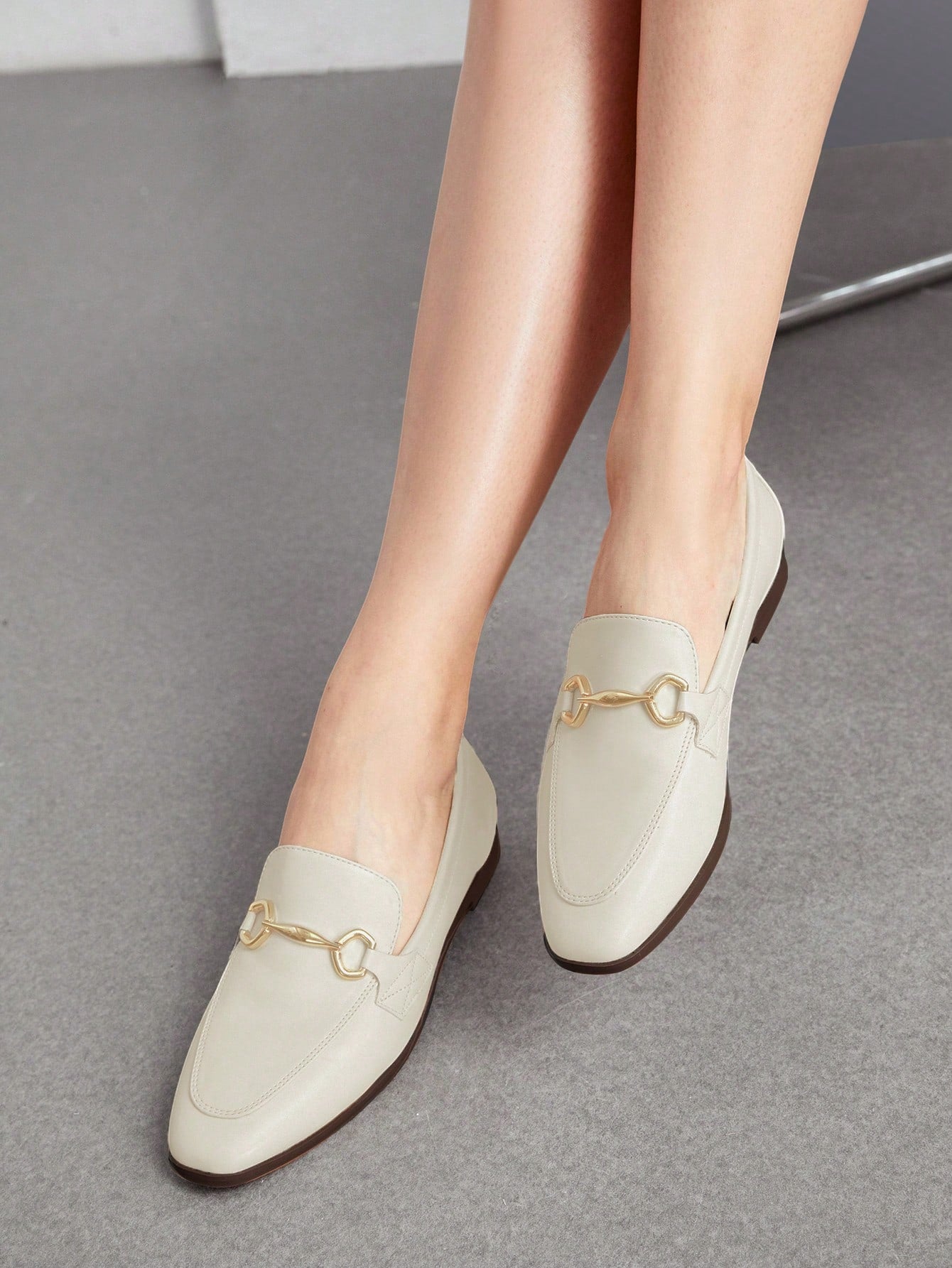 SHEIN Bizwear Chain Decor Women'S Fashionable Flat Shoes