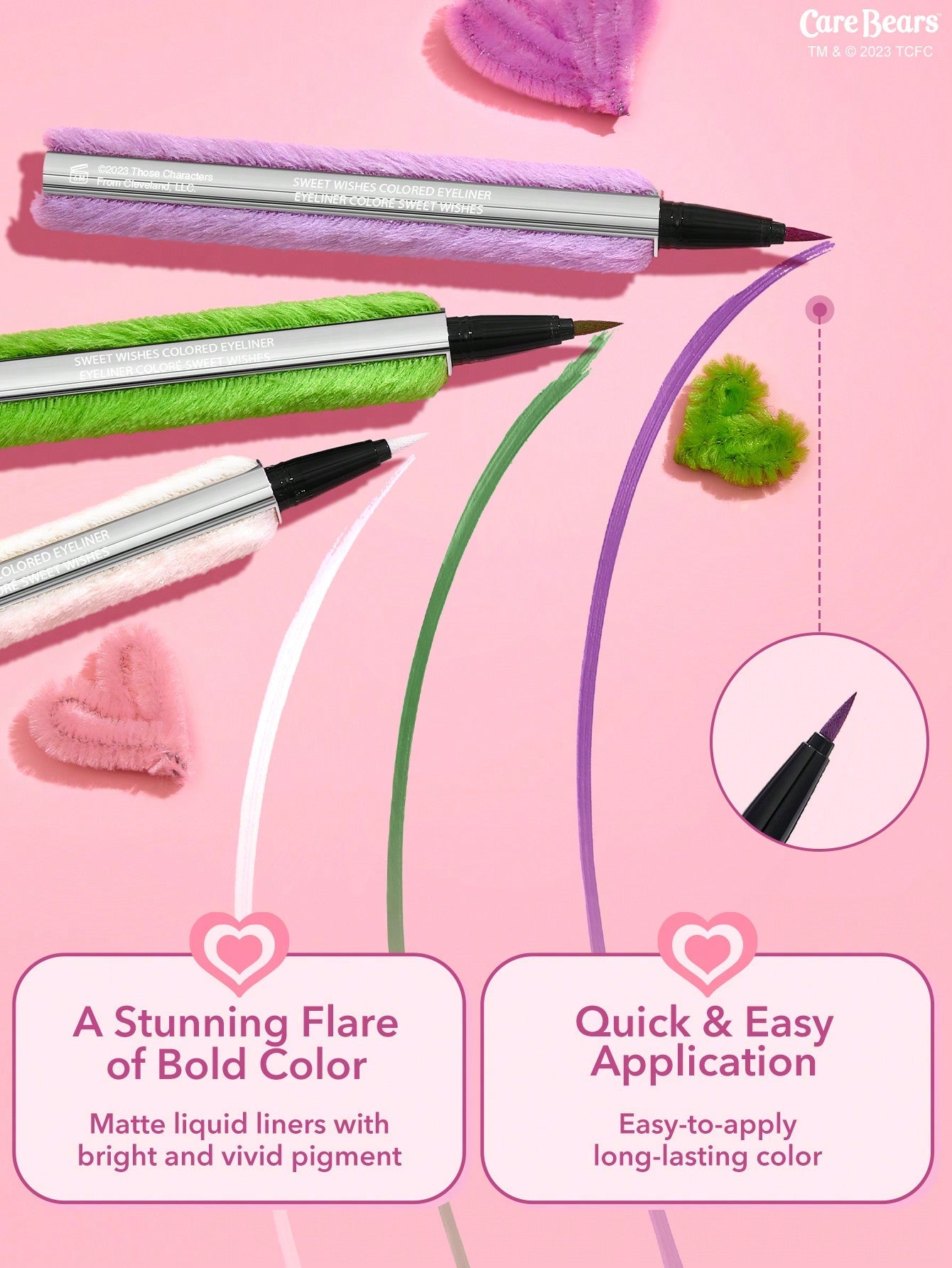 SHEGLAM X Care Bears Sweet Wishes Colored Eyeliner-Lucky Day 3 Colors Colorful Matte Eyeliner Pencil Long-Lasting Extra-Fine Eyeliner Easy to Wear Bold Eye Make up Black Friday Trending Y7K Eyeliner