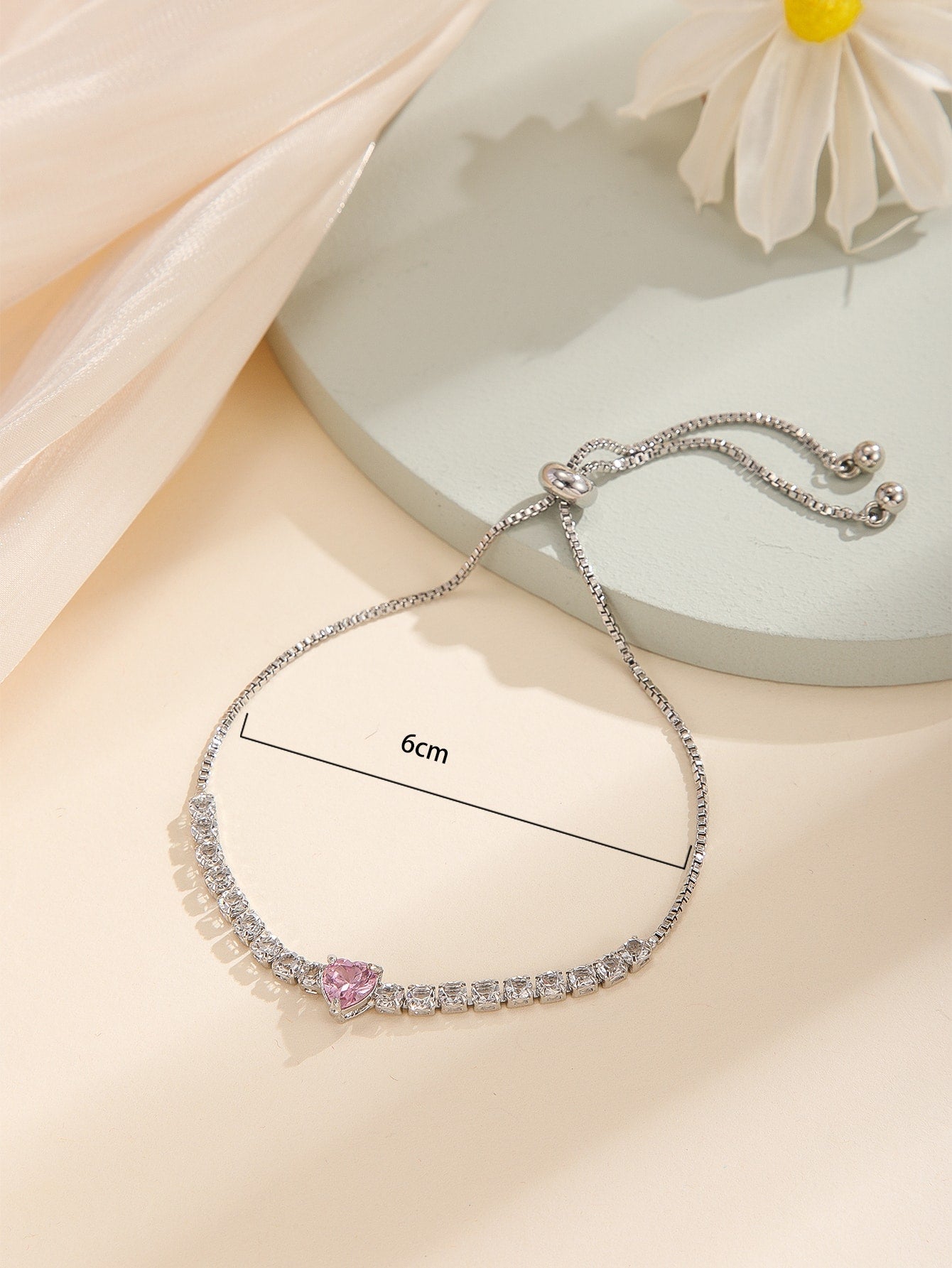 Rhinestone Heart Decor Bracelet