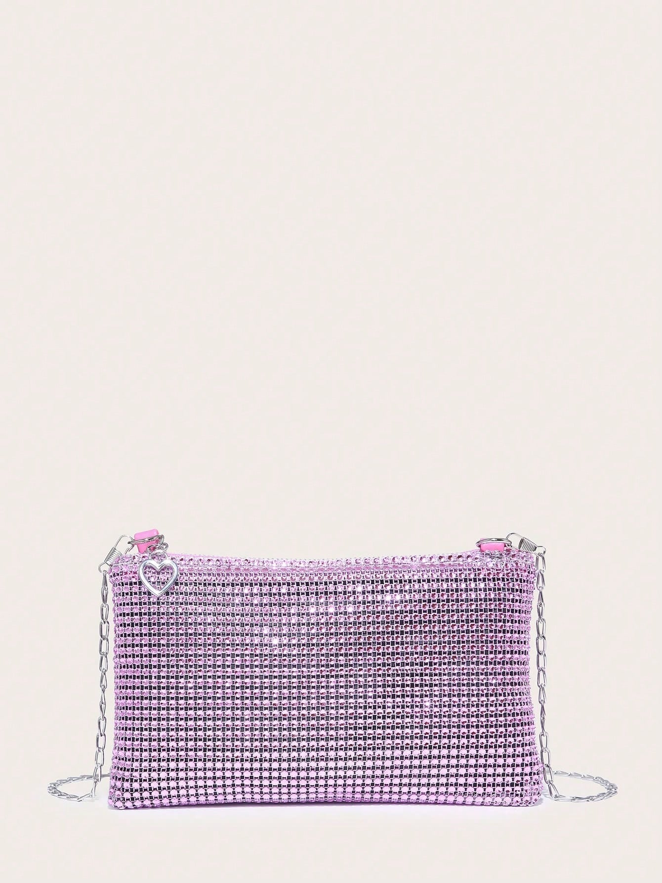 1 Simple Sequin Imitation Diamond Crossbody Square Bag Suitable for Date Dinner